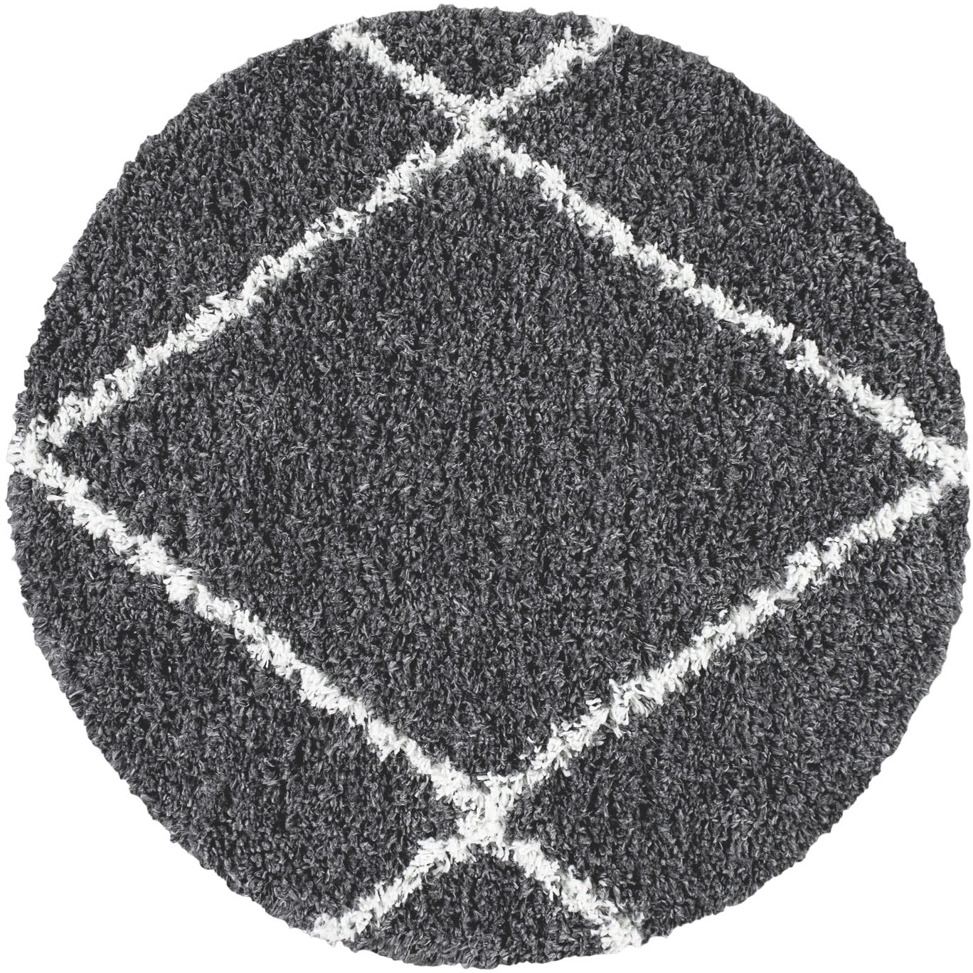 Paco Home Hochflor-Teppich »Kalmar 442«, rund, Scandi Design, Rauten Muster, weich & kuschelig von PACO HOME