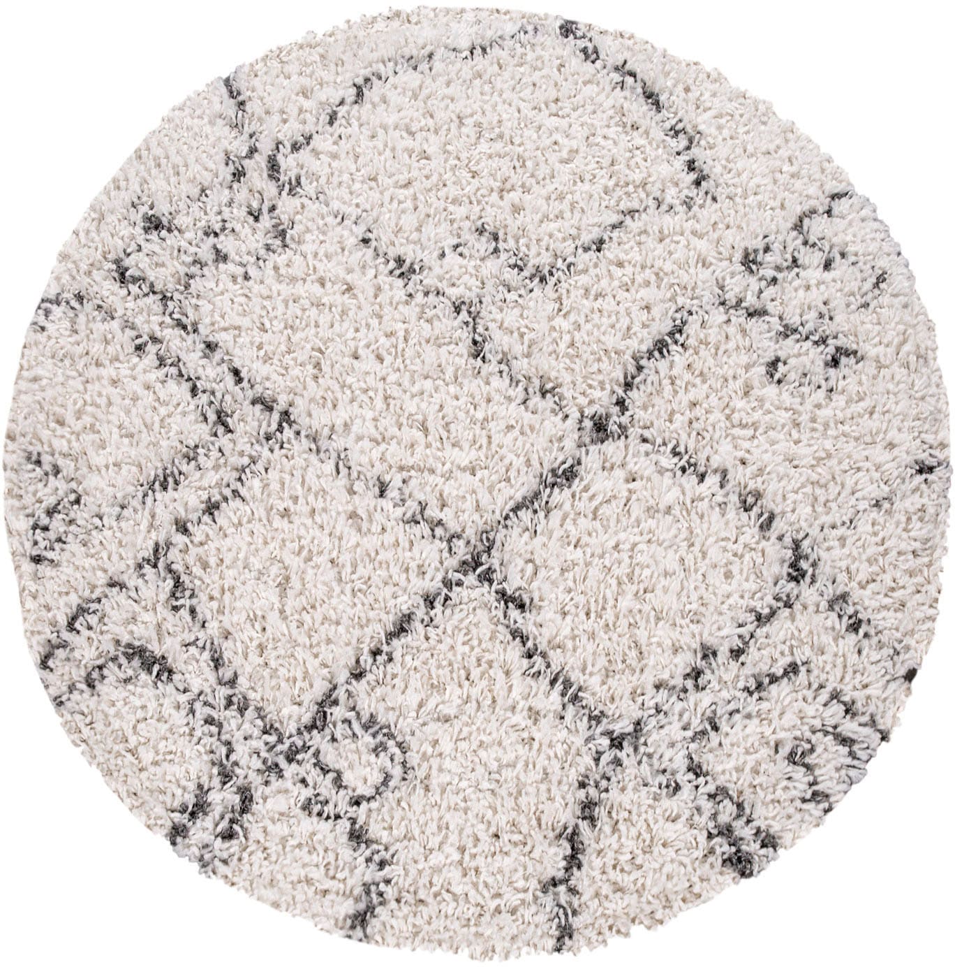 Paco Home Hochflor-Teppich »Kalmar 448«, rund, Shaggy, Scandi Design, modernes Rauten Muster, weich & kuschelig von PACO HOME