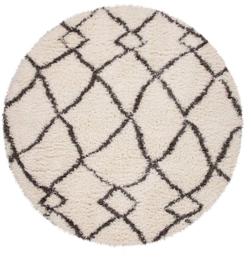 Paco Home Hochflor-Teppich »Orebro 170«, rund, 44 mm Höhe, modernes Rauten Muster, besonders weich & kuschelig von PACO HOME