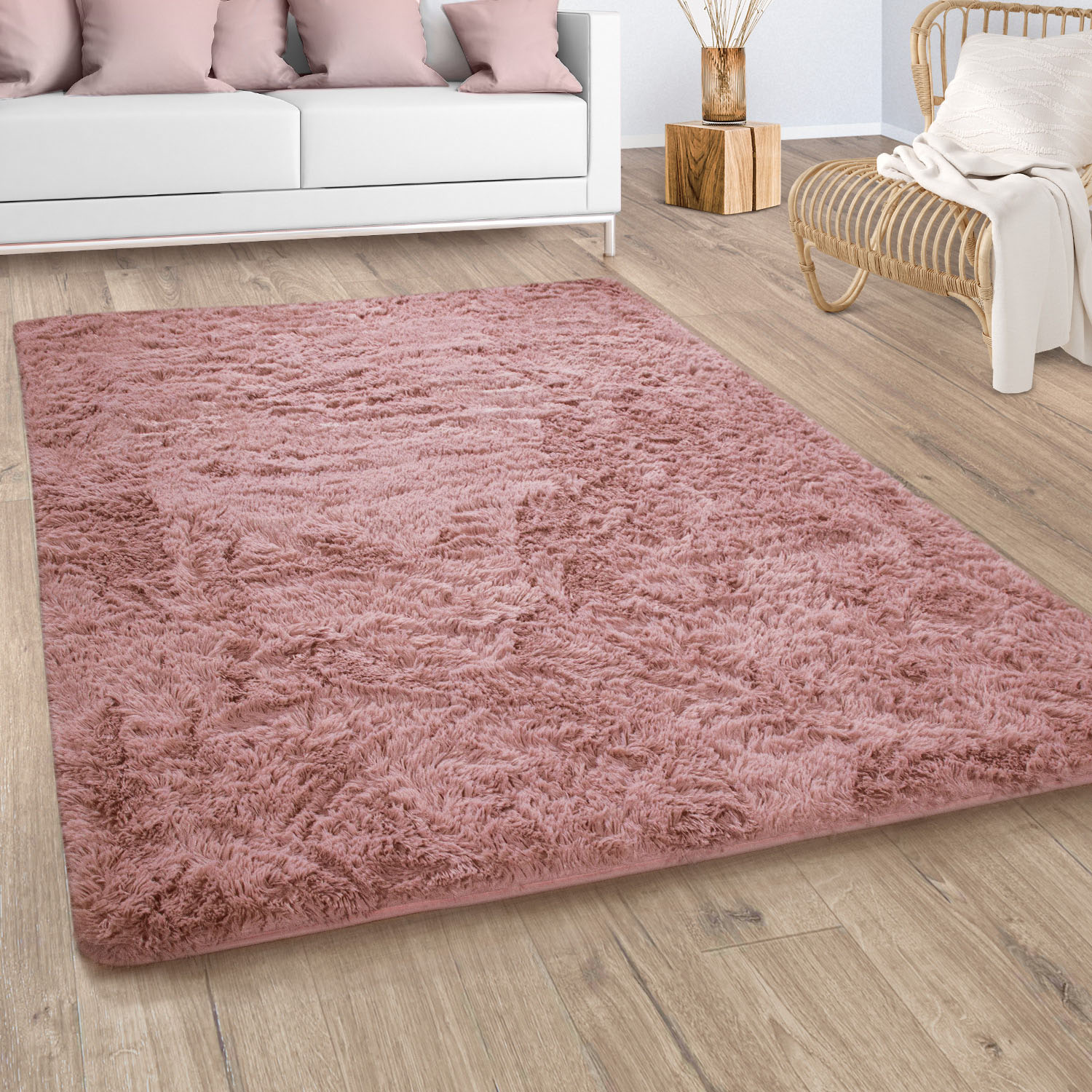 Paco Home Hochflor-Teppich »Silky 591«, rechteckig, Uni-Farben, besonders weich und kuschelig von PACO HOME