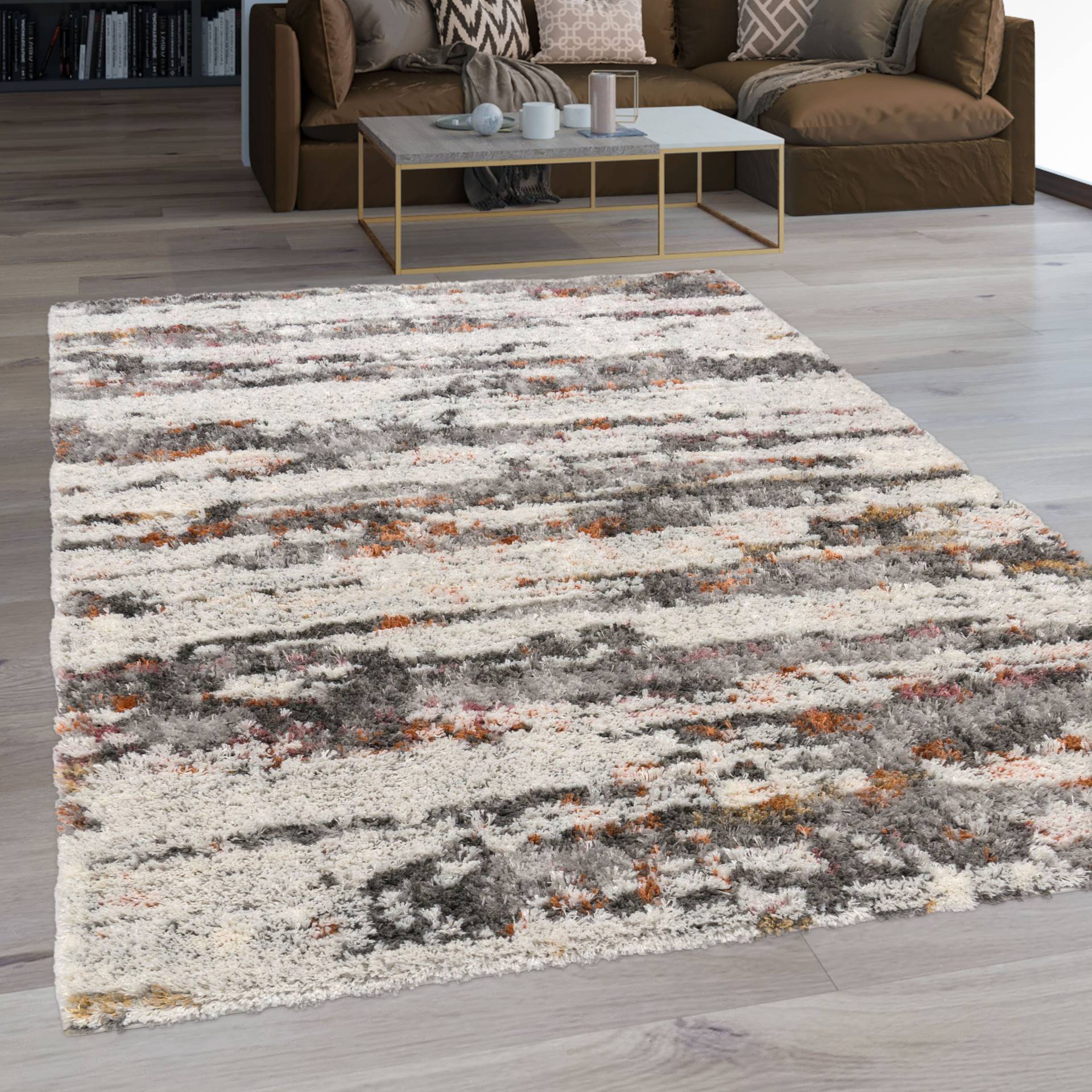 Paco Home Hochflor-Teppich »Vincenza 283«, rechteckig, 34 mm Höhe, kuschelig, modernes Streifen Design, Hoch-Tief Effekt, Used Look Paco Home Hochflor-Teppich »Vincenza 283«, rechteckig, 34 mm Höhe, kuschelig, modernes Streifen Design, Hoch-Tief Effekt, Used Look von PACO HOME