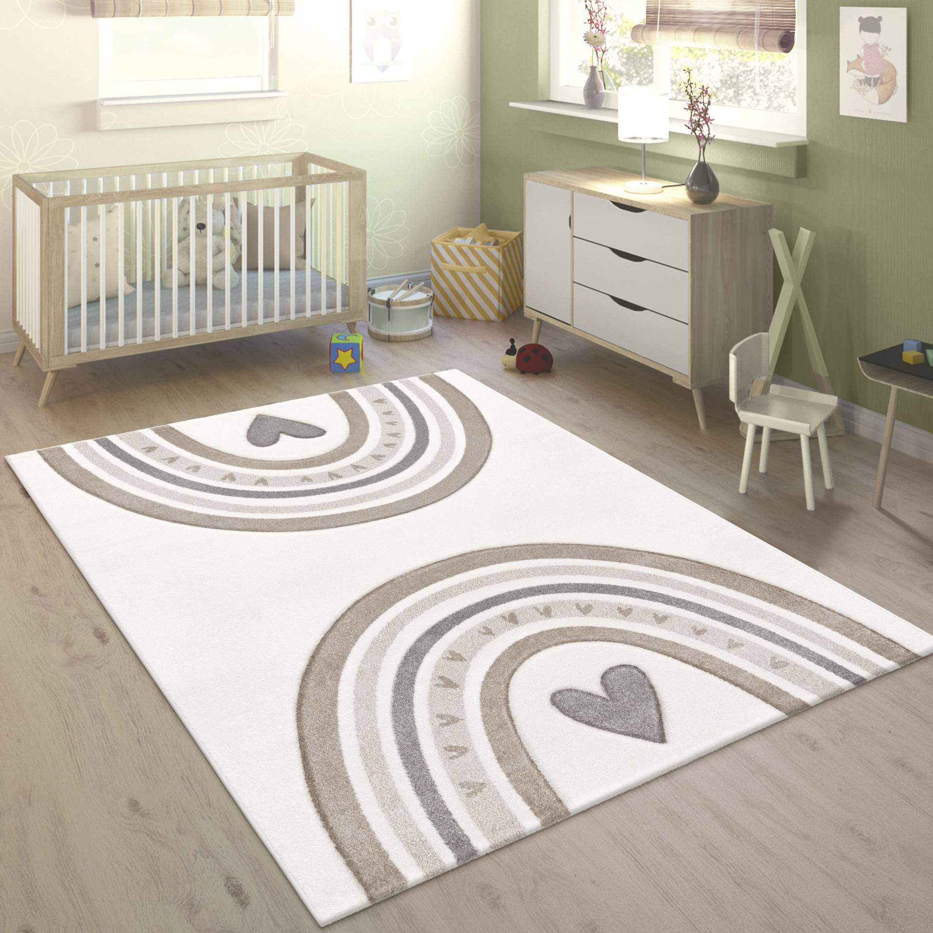 Paco Home Kinderteppich »Cosmos 351«, rechteckig, 16 mm Höhe, Kurzflor, Spielteppich, Motiv Regenbogen & Herz, Kinderzimmer Paco Home Kinderteppich »Cosmos 351«, rechteckig, 16 mm Höhe, Kurzflor, Spielteppich, Motiv Regenbogen & Herz, Kinderzimmer von PACO HOME