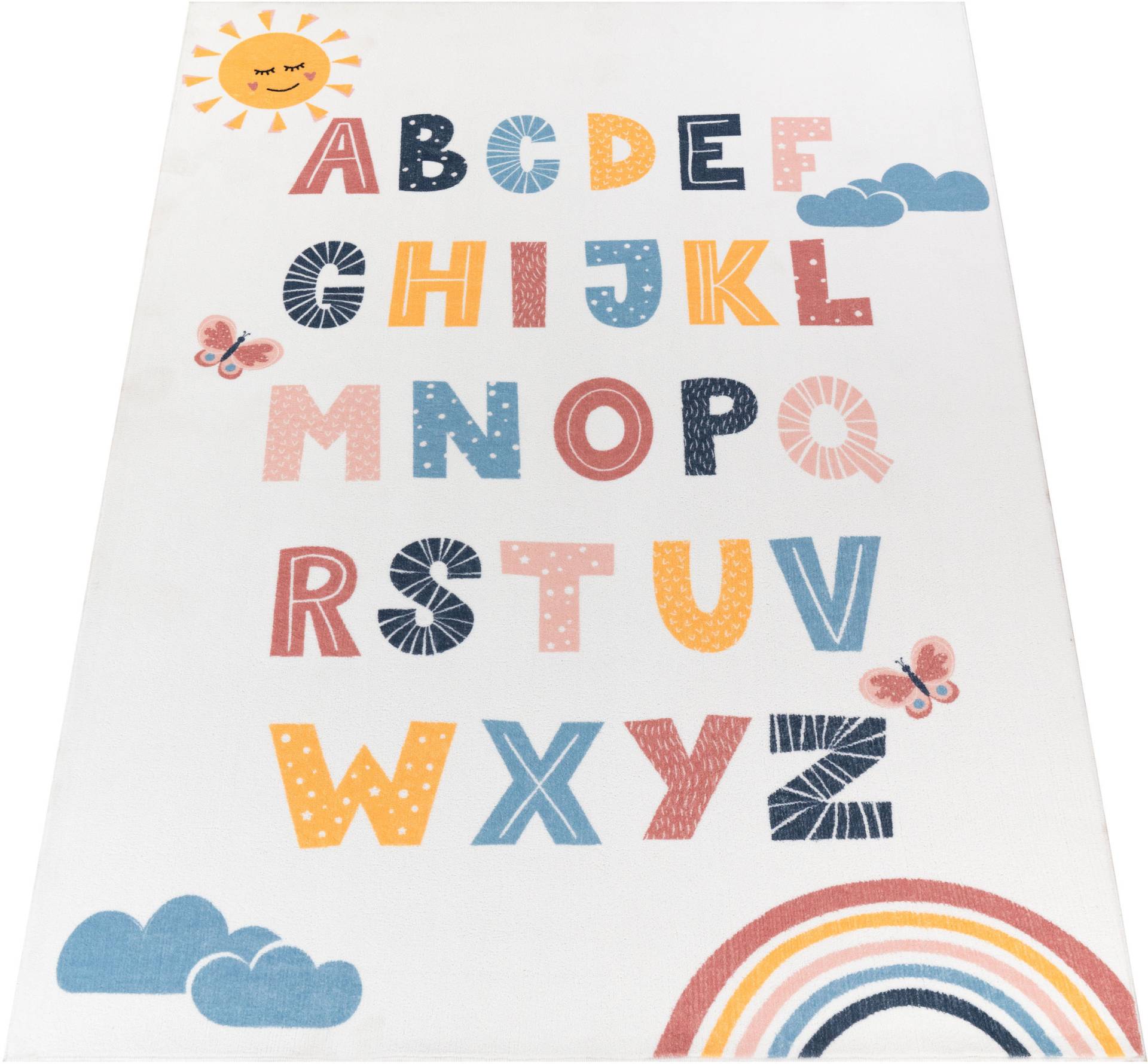 Paco Home Kinderteppich »Eliz 394«, rechteckig, 12 mm Höhe, Kurzflor, Spielteppich, Motiv Alphabet & Regenbogen Paco Home Kinderteppich »Eliz 394«, rechteckig, 12 mm Höhe, Kurzflor, Spielteppich, Motiv Alphabet & Regenbogen von PACO HOME