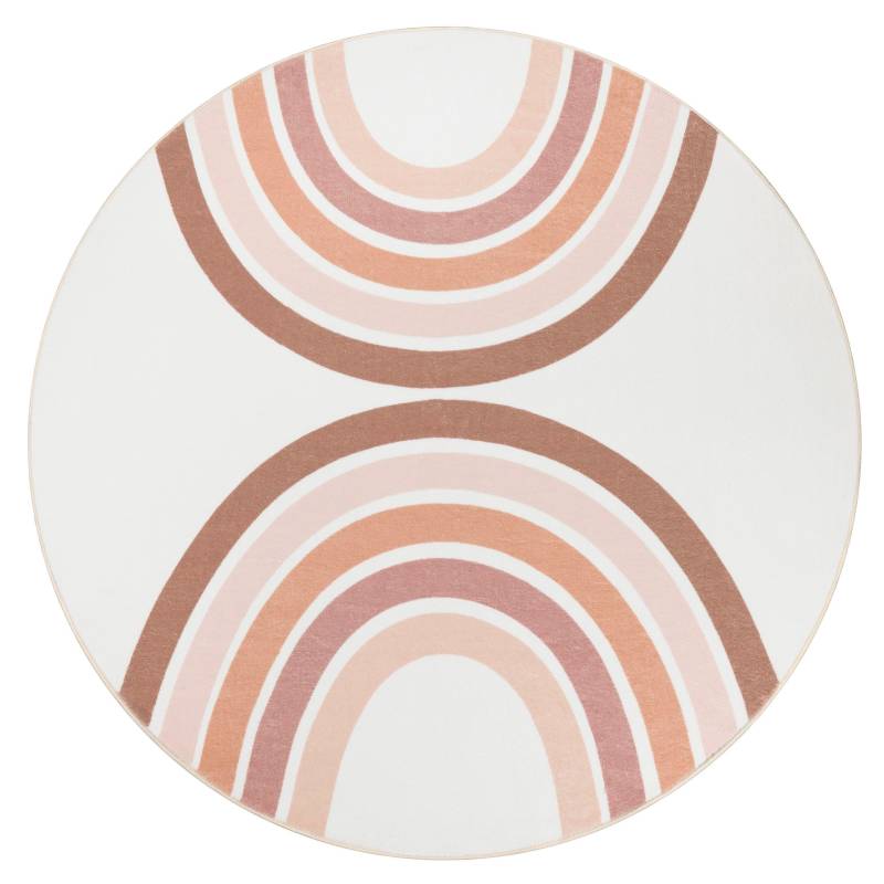 Paco Home Kinderteppich »Niloya 361«, rund, 12 mm Höhe, Spielteppich, Kurzflor, bedruckt, Motiv Regenbogen, waschbar von PACO HOME
