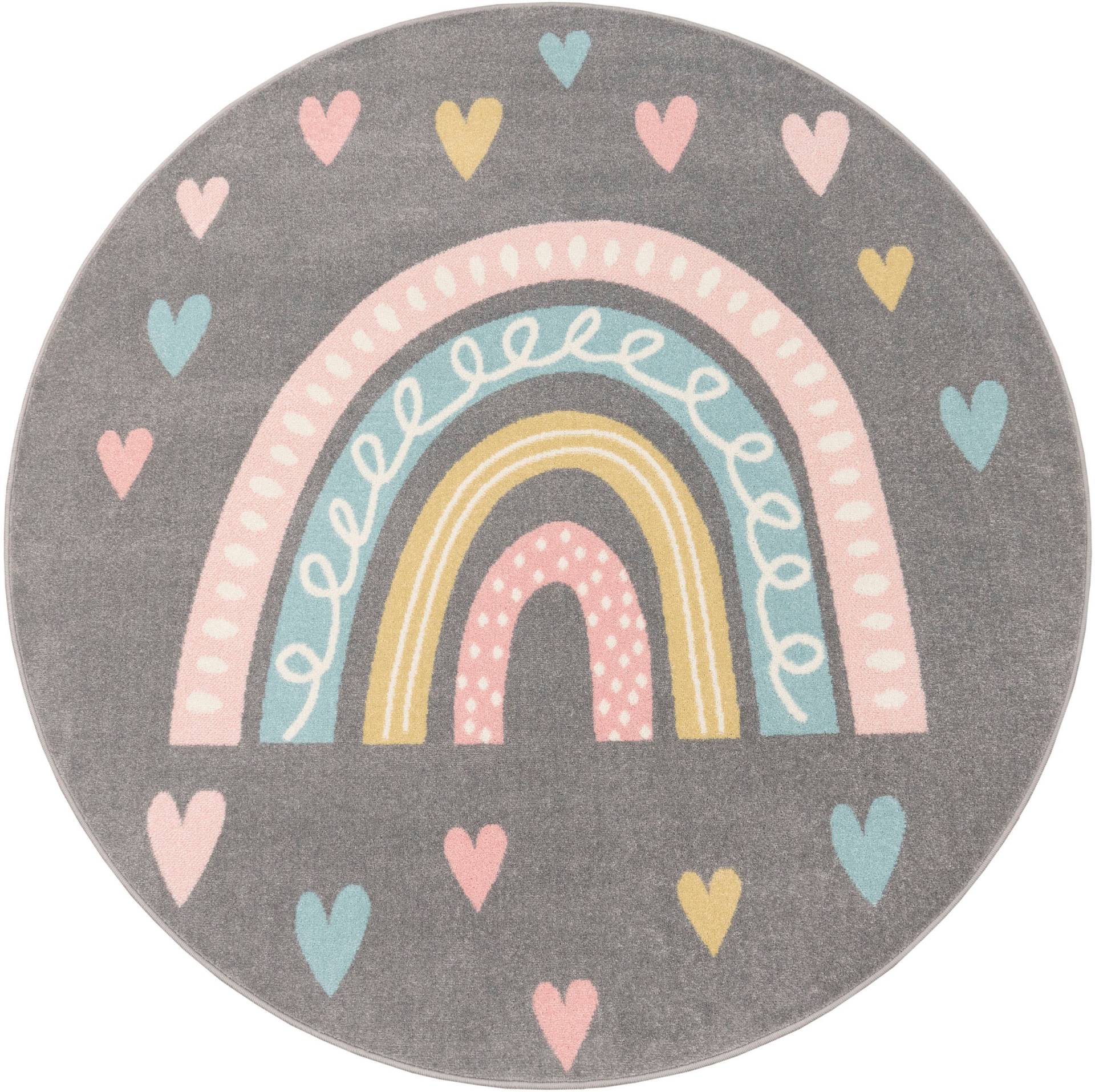 Paco Home Kinderteppich »Nino 887«, rund, 13 mm Höhe, Kurzflor, Spielteppich, Motiv Regenbogen & Herzen, Kinderzimmer Paco Home Kinderteppich »Nino 887«, rund, 13 mm Höhe, Kurzflor, Spielteppich, Motiv Regenbogen & Herzen, Kinderzimmer von PACO HOME