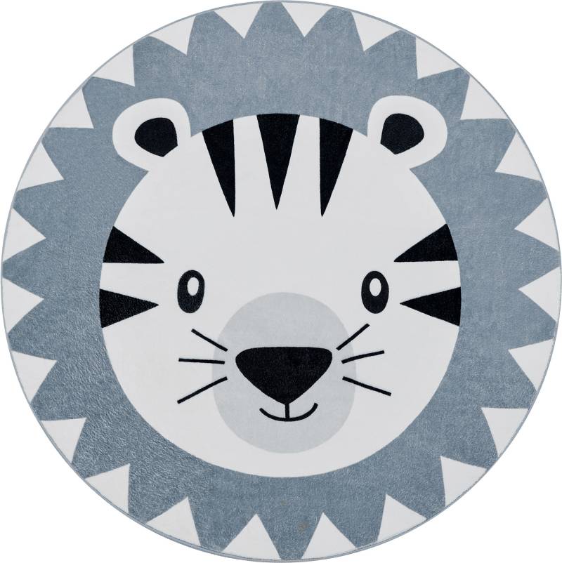 Paco Home Kinderteppich »Tosbik 482«, rund, 12 mm Höhe, Spielteppich, Kurzflor, Motiv Tiger, waschbar, Kinderzimmer von PACO HOME