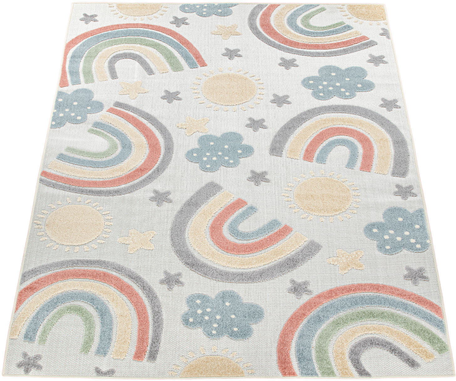 Paco Home Kinderteppich »Tweet 462«, rechteckig, 12 mm Höhe, Flachgewebe, Hoch-Tief-Effekt, Regenbogen & Sterne, Outdoor geeignet Paco Home Kinderteppich »Tweet 462«, rechteckig, 12 mm Höhe, Flachgewebe, Hoch-Tief-Effekt, Regenbogen & Sterne, Outdoor geeignet von PACO HOME
