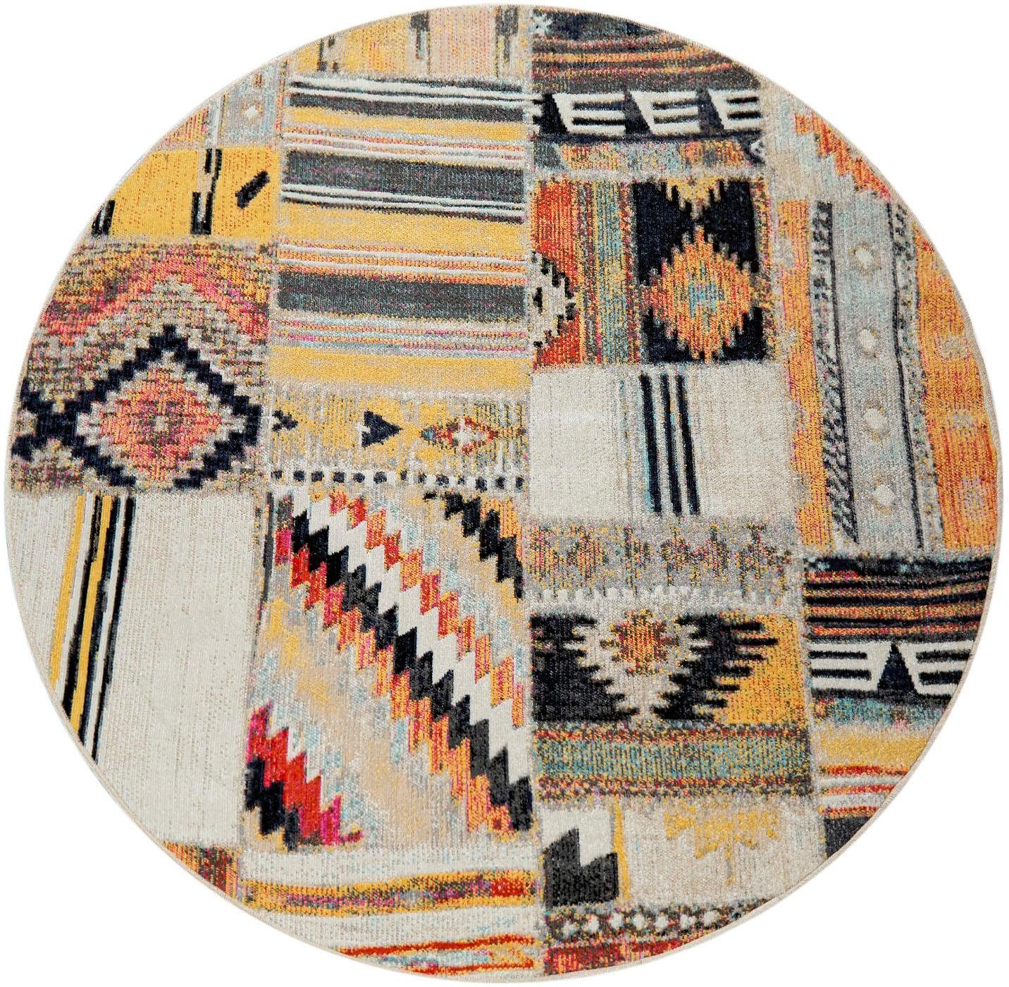 Paco Home Teppich »Artigo 406«, rund, 4 mm Höhe, Kurzflor, Patchwork Muster, Vintage Design, In- und Outdoor geeignet Paco Home Teppich »Artigo 406«, rund, 4 mm Höhe, Kurzflor, Patchwork Muster, Vintage Design, In- und Outdoor geeignet von PACO HOME