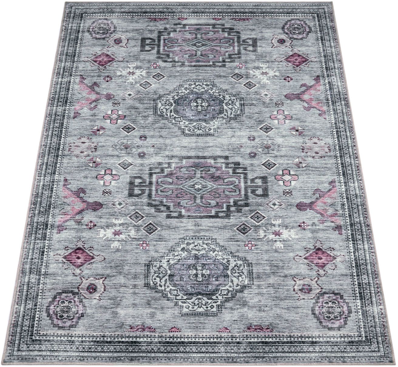 Paco Home Teppich »Bordeaux 244«, rechteckig, 4 mm Höhe, Kurzflor, Orient-Optik, Vintage Design, waschbar Paco Home Teppich »Bordeaux 244«, rechteckig, 4 mm Höhe, Kurzflor, Orient-Optik, Vintage Design, waschbar von PACO HOME