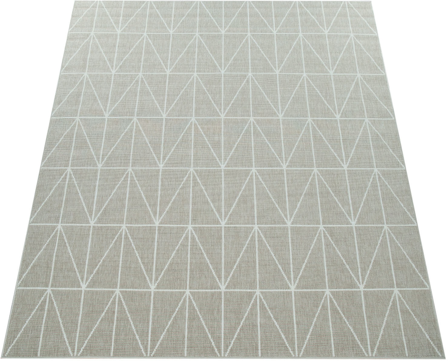 Paco Home Teppich »Brugge 224«, rechteckig, 4 mm Höhe, Flachgewebe, modernes gemetrisches Muster, In- und Outdoor geeignet, Wohnzimmer von PACO HOME