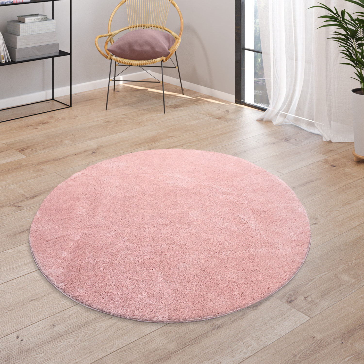 Paco Home Teppich »Cadiz 630«, rund, 14 mm Höhe, Kurzflor, Uni-Farben, besonders weich, waschbar, Wohnzimmer Paco Home Teppich »Cadiz 630«, rund, 14 mm Höhe, Kurzflor, Uni-Farben, besonders weich, waschbar, Wohnzimmer von PACO HOME