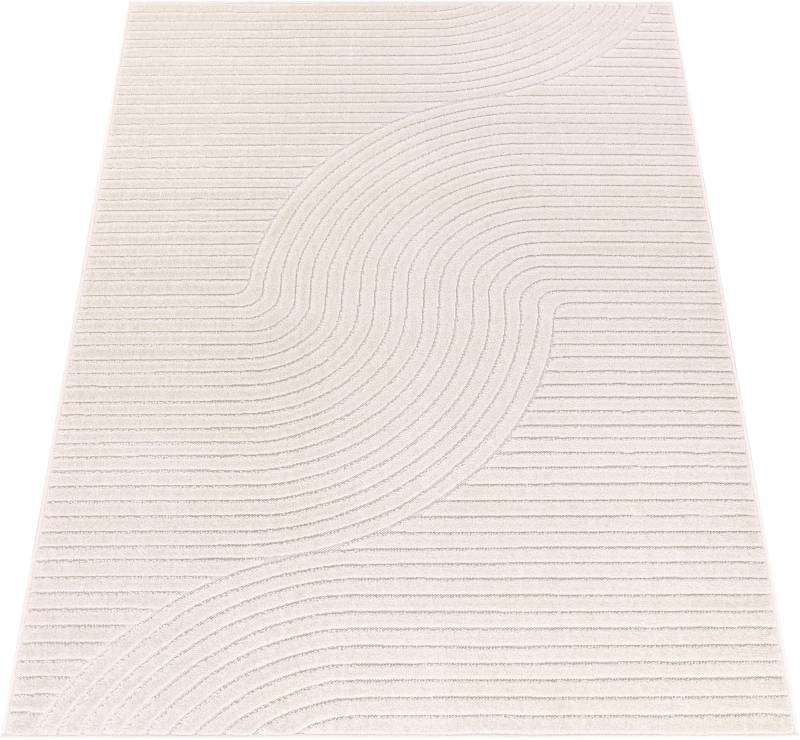 Paco Home Teppich »Cotton 233«, rechteckig, 10 mm Höhe, Kurzflor, Uni Farben, Hoch-Tief-Effekt, Scandi-Look, Outdoor geeignet von PACO HOME