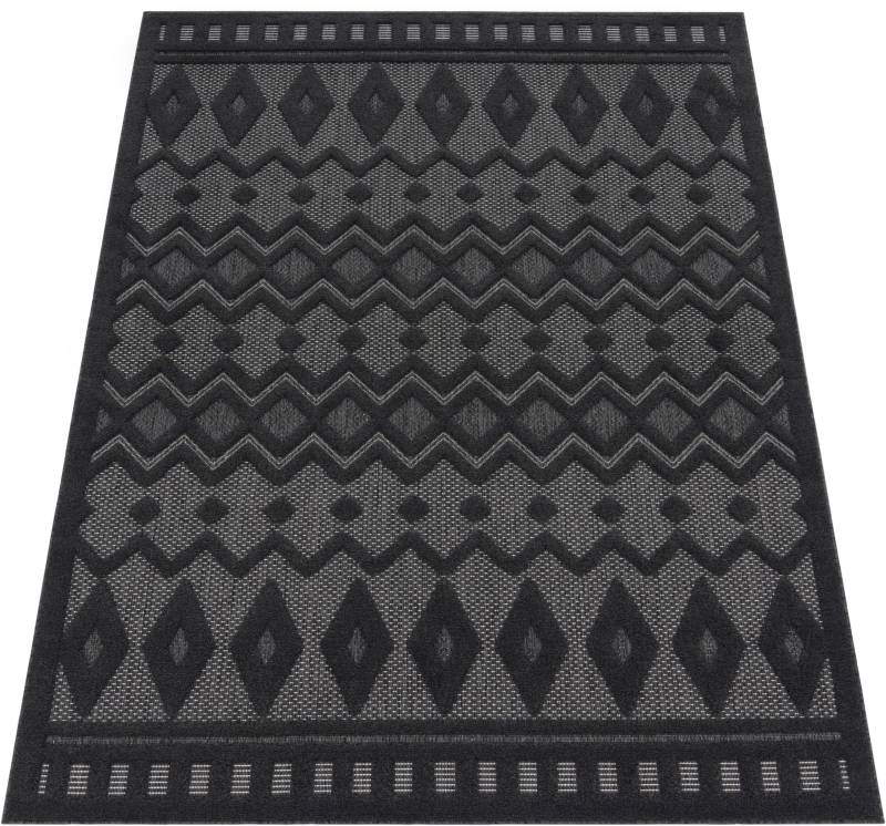 Paco Home Teppich »Livorno 671«, rechteckig, 14 mm Höhe, Uni-Farben, Scandi, Rauten Muster, Hoch-Tief Effekt, Outdoor geeignet von PACO HOME