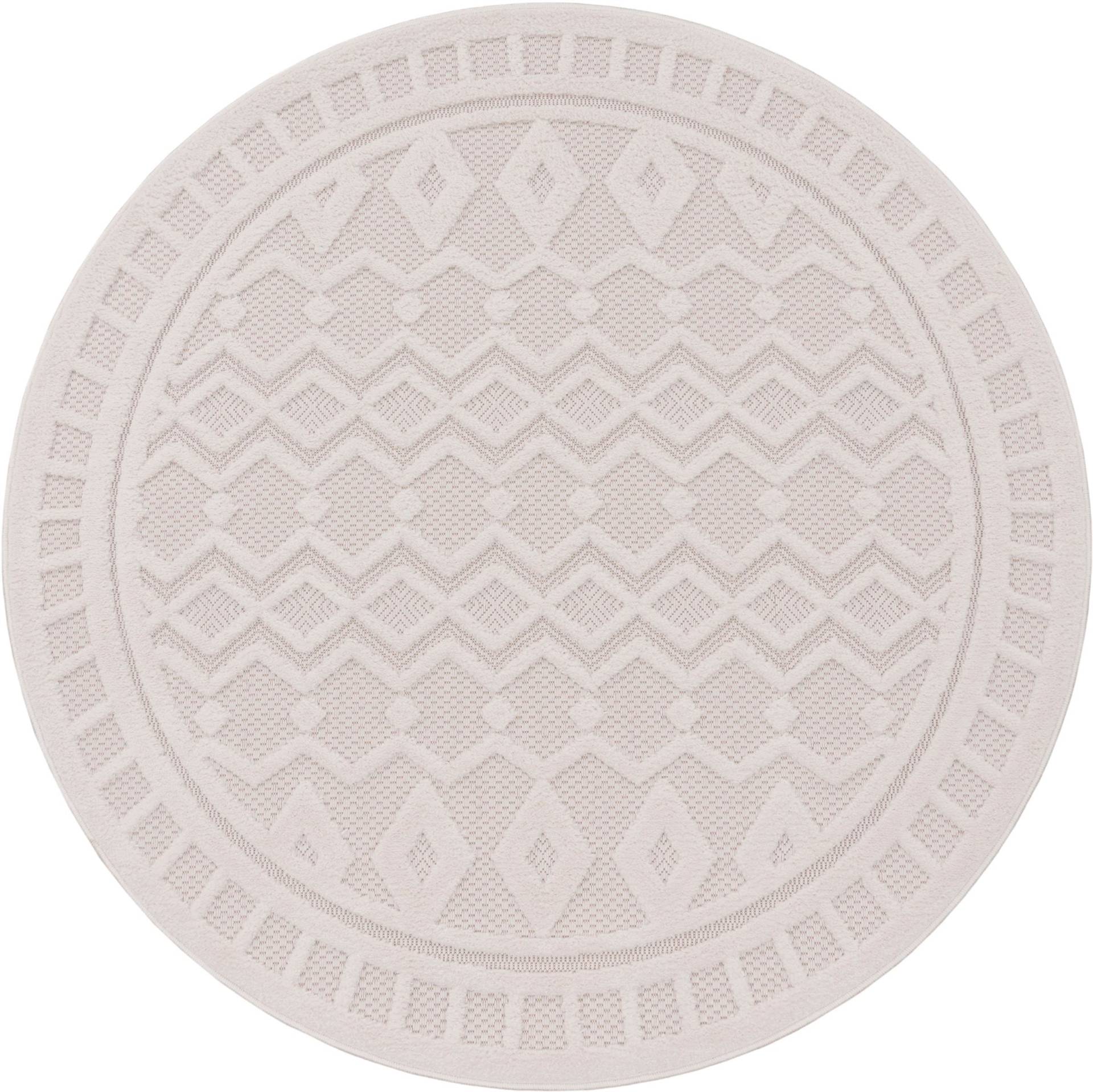 Paco Home Teppich »Livorno 671«, rund, 14 mm Höhe, Uni-Farben, Scandi, Rauten Muster, Hoch-Tief Effekt, Outdoor geeignet Paco Home Teppich »Livorno 671«, rund, 14 mm Höhe, Uni-Farben, Scandi, Rauten Muster, Hoch-Tief Effekt, Outdoor geeignet von PACO HOME