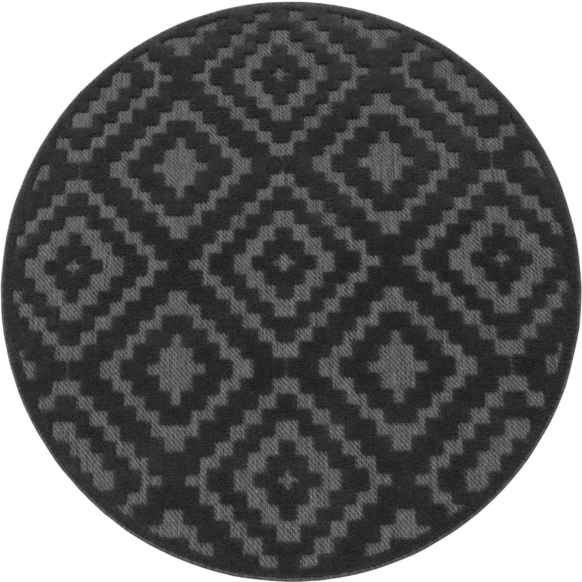 Paco Home Teppich »Livorno 672«, rund, 14 mm Höhe, Uni-Farben, Scandi, Rauten Muster, Hoch-Tief Effekt, Outdoor geeignet Paco Home Teppich »Livorno 672«, rund, 14 mm Höhe, Uni-Farben, Scandi, Rauten Muster, Hoch-Tief Effekt, Outdoor geeignet von PACO HOME