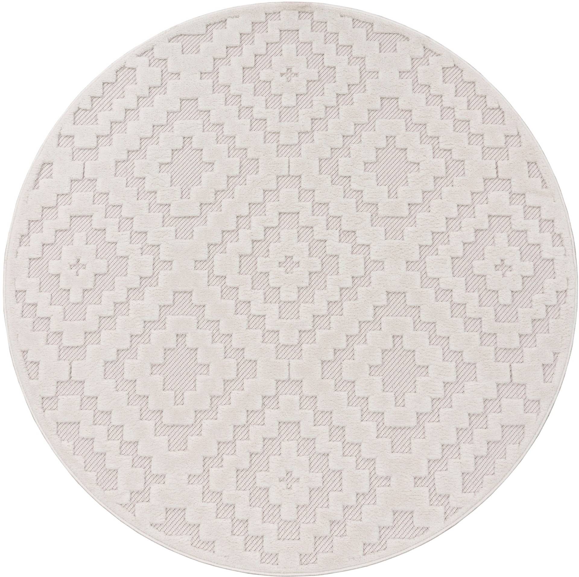 Paco Home Teppich »Livorno 672«, rund, 14 mm Höhe, Uni-Farben, Scandi, Rauten Muster, Hoch-Tief Effekt, Outdoor geeignet Paco Home Teppich »Livorno 672«, rund, 14 mm Höhe, Uni-Farben, Scandi, Rauten Muster, Hoch-Tief Effekt, Outdoor geeignet von PACO HOME