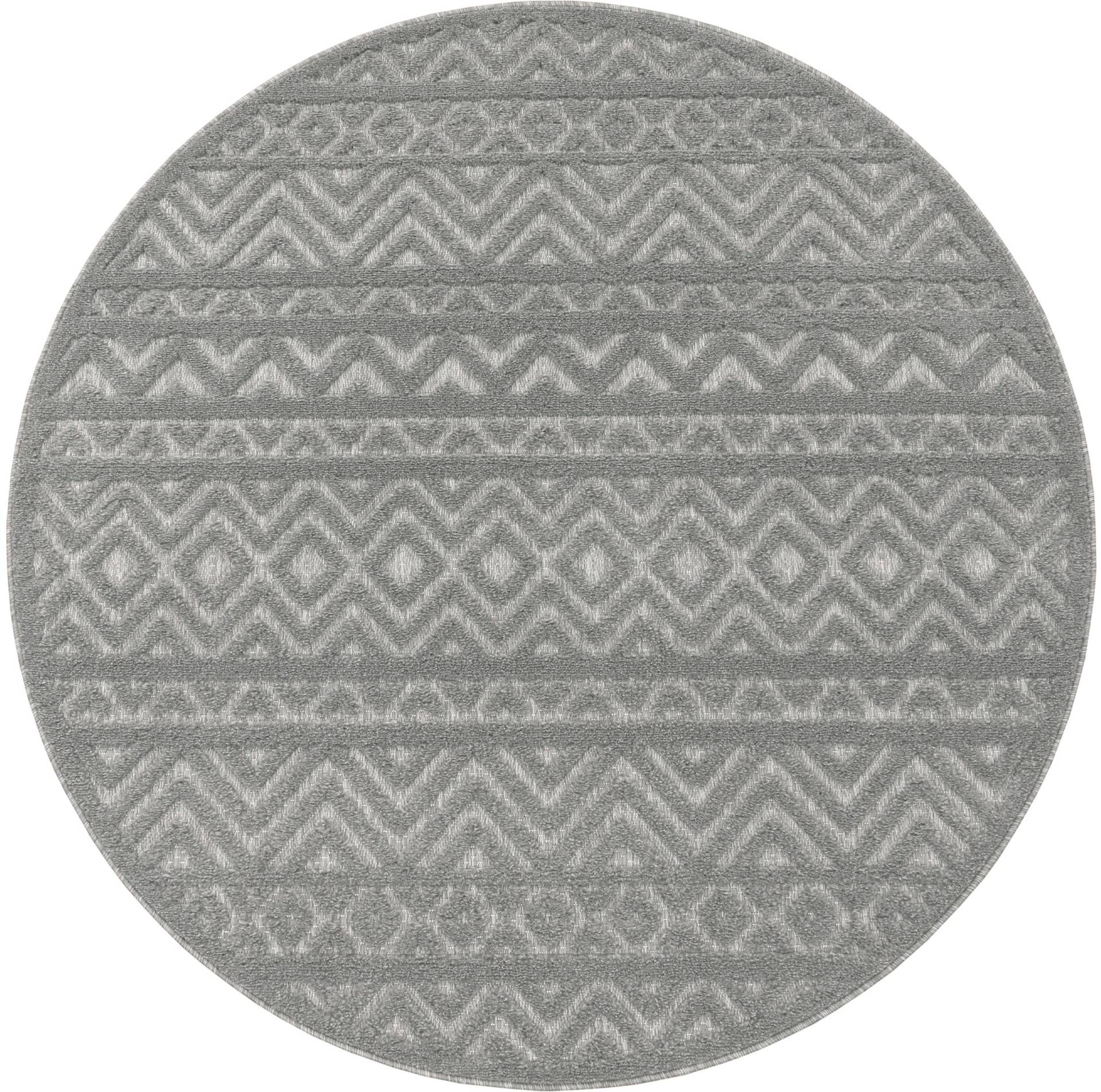 Paco Home Teppich »Livorno 673«, rund, 14 mm Höhe, Uni-Farben, Scandi, Rauten Muster, Hoch-Tief Effekt, Outdoor geeignet Paco Home Teppich »Livorno 673«, rund, 14 mm Höhe, Uni-Farben, Scandi, Rauten Muster, Hoch-Tief Effekt, Outdoor geeignet von PACO HOME