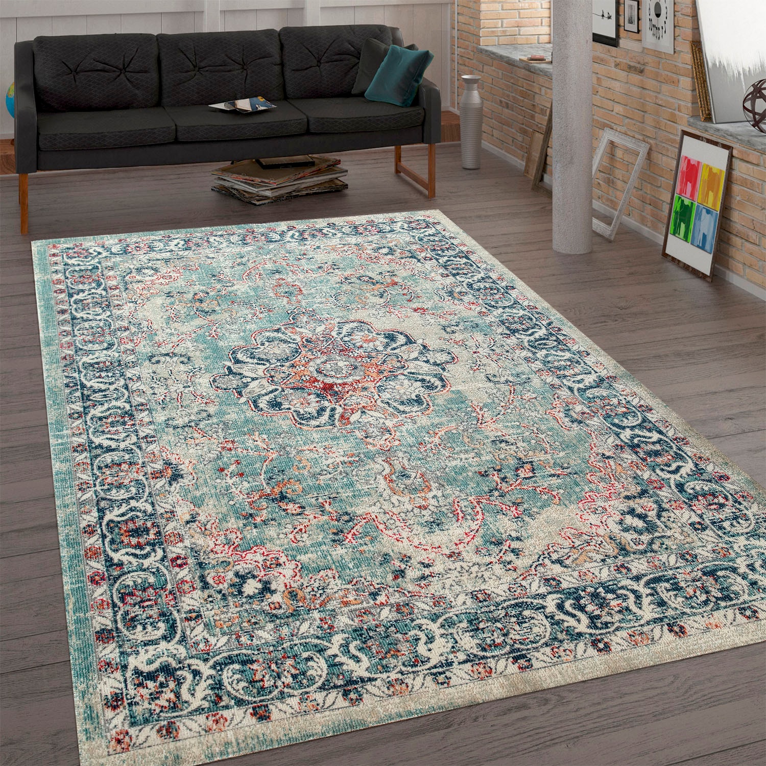 Paco Home Teppich »Mabella 491«, rechteckig, 4 mm Höhe, Flachgewebe, Orient-Optik, Vintage Design, In- und Outdoor geeignet Paco Home Teppich »Mabella 491«, rechteckig, 4 mm Höhe, Flachgewebe, Orient-Optik, Vintage Design, In- und Outdoor geeignet von PACO HOME