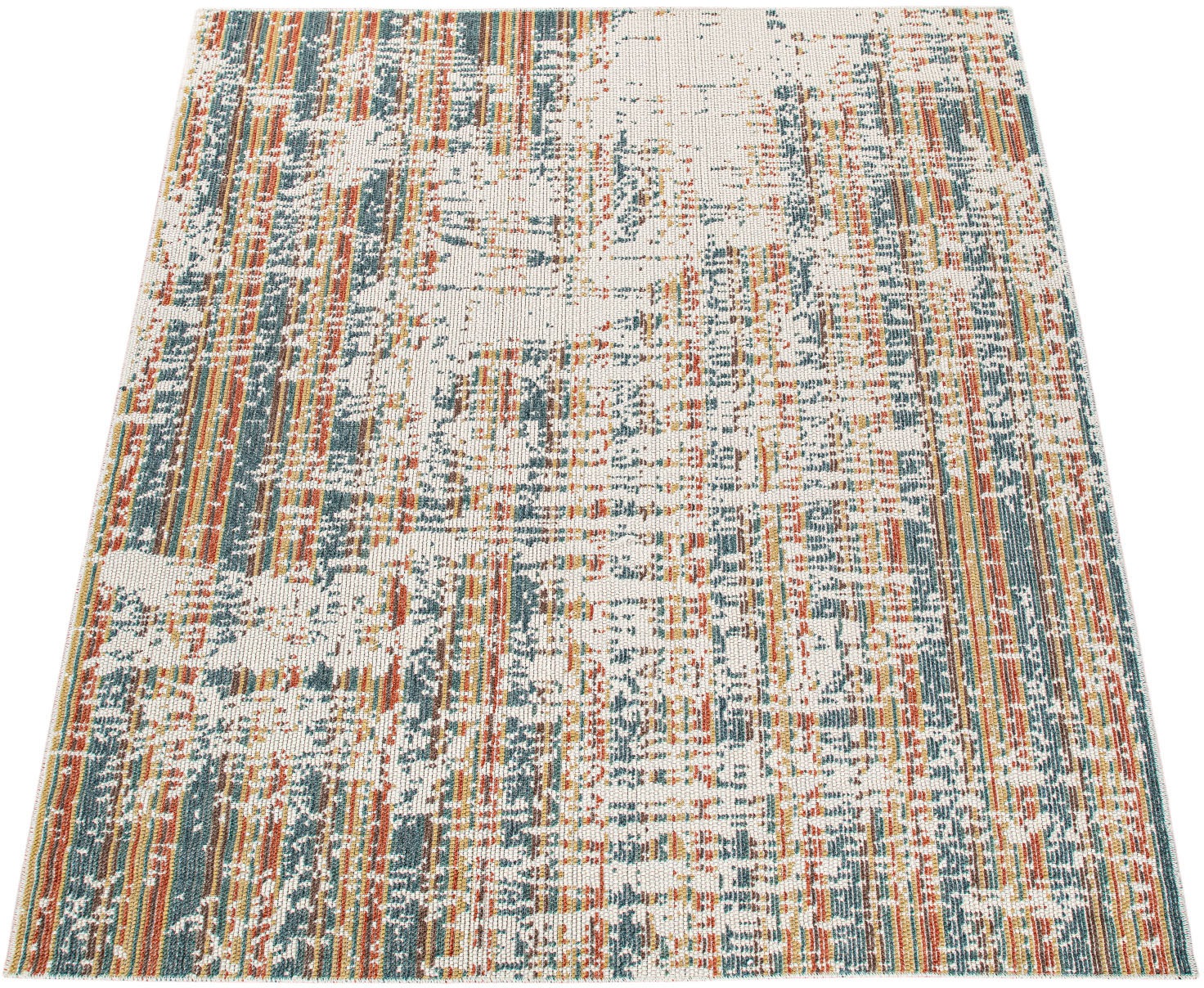 Paco Home Teppich »Murcia 366«, rechteckig, 4 mm Höhe, Flachgewebe, gestreift, Vintage Design, In- und Outdoor geeignet von PACO HOME