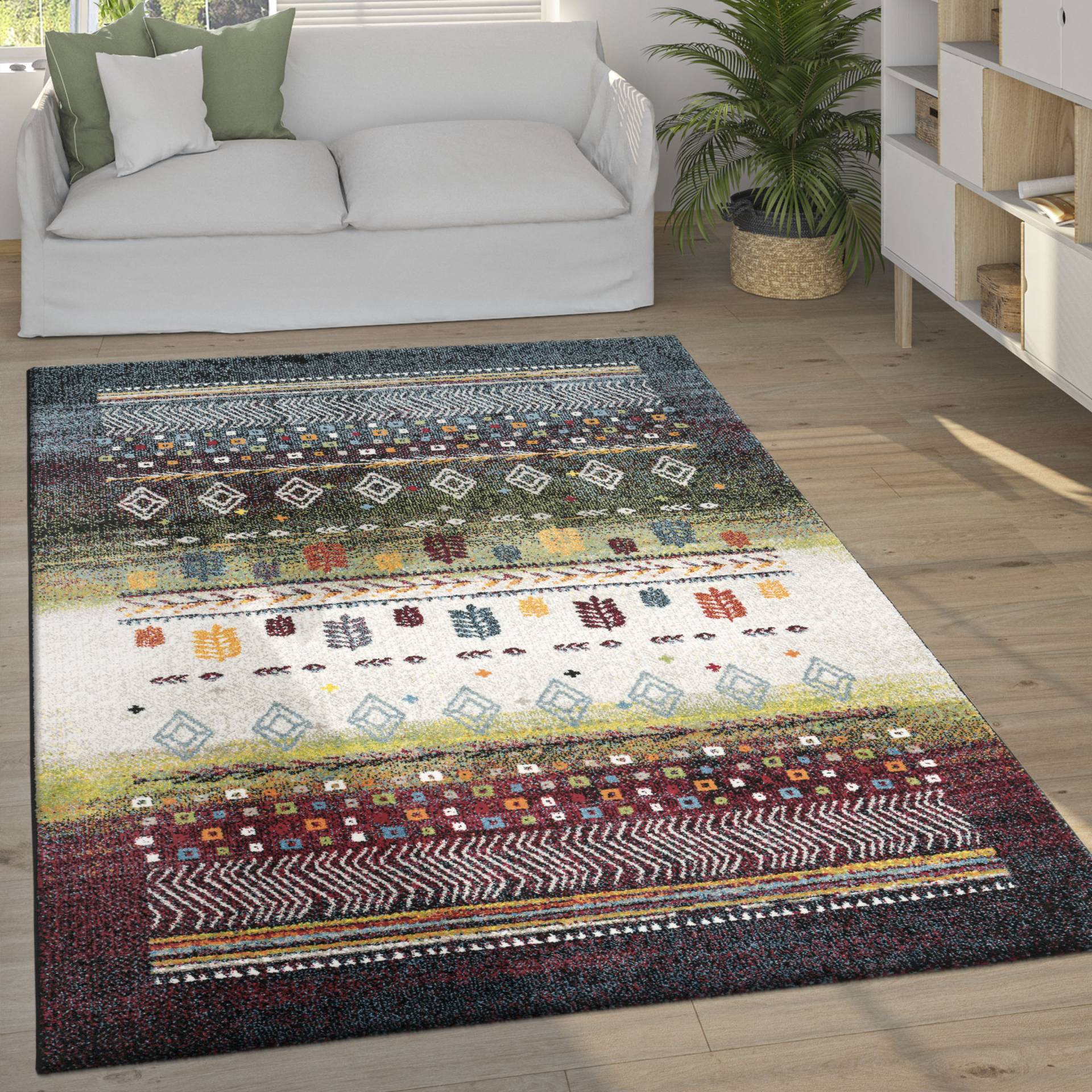 Paco Home Teppich »Nomaden 818«, rechteckig, 16 mm Höhe, Kurzflor, Gabbeh Design, gestreift, ideal im Wohnzimmer & Schlafzimmer Paco Home Teppich »Nomaden 818«, rechteckig, 16 mm Höhe, Kurzflor, Gabbeh Design, gestreift, ideal im Wohnzimmer & Schlafzimmer von PACO HOME