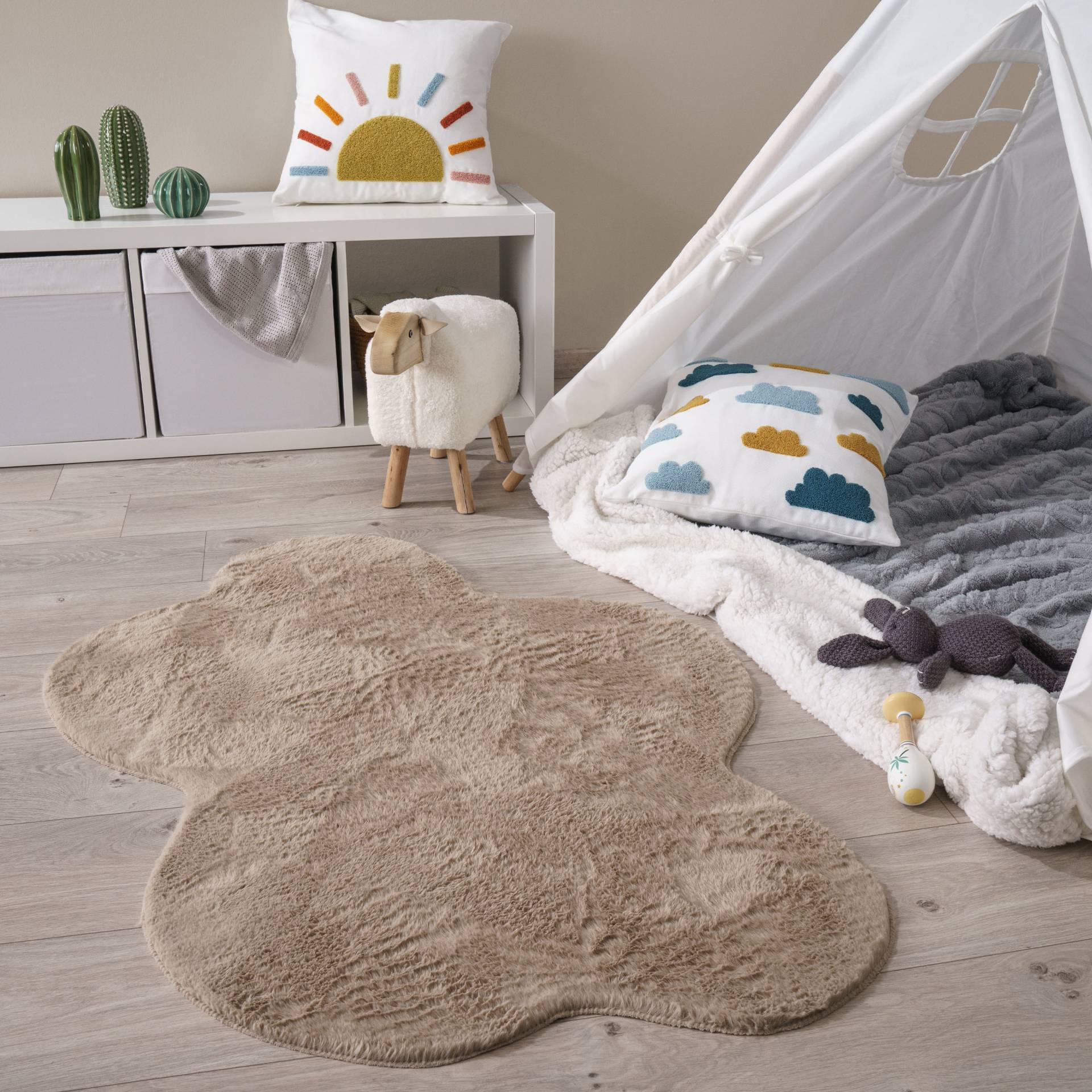 Paco Home Teppich »Pelt 640 Wolke«, wolkenförmig von PACO HOME