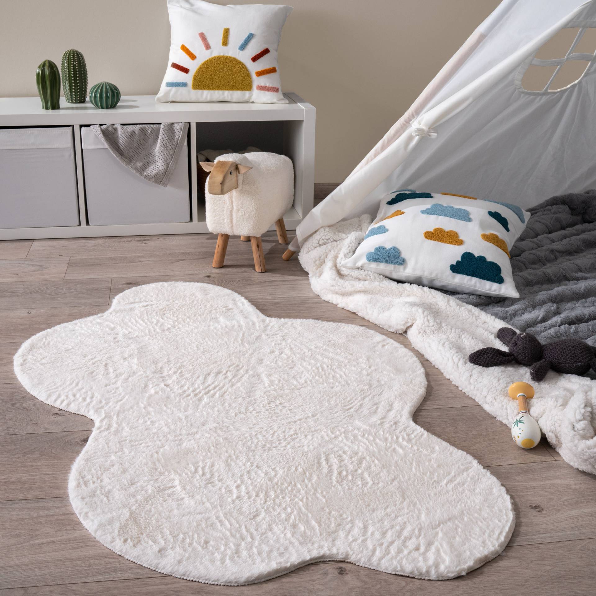 Paco Home Teppich »Pelt 640 Wolke«, wolkenförmig von PACO HOME