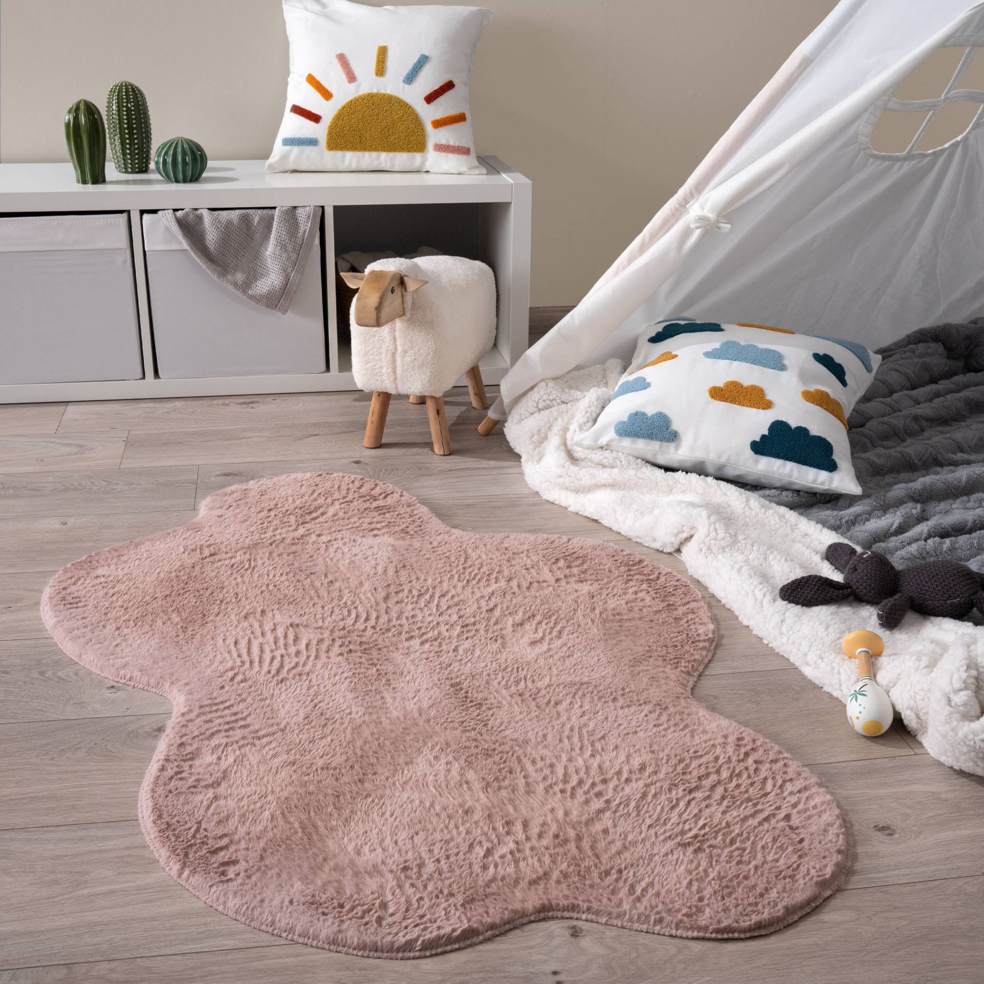 Paco Home Teppich »Pelt 640 Wolke«, wolkenförmig von PACO HOME