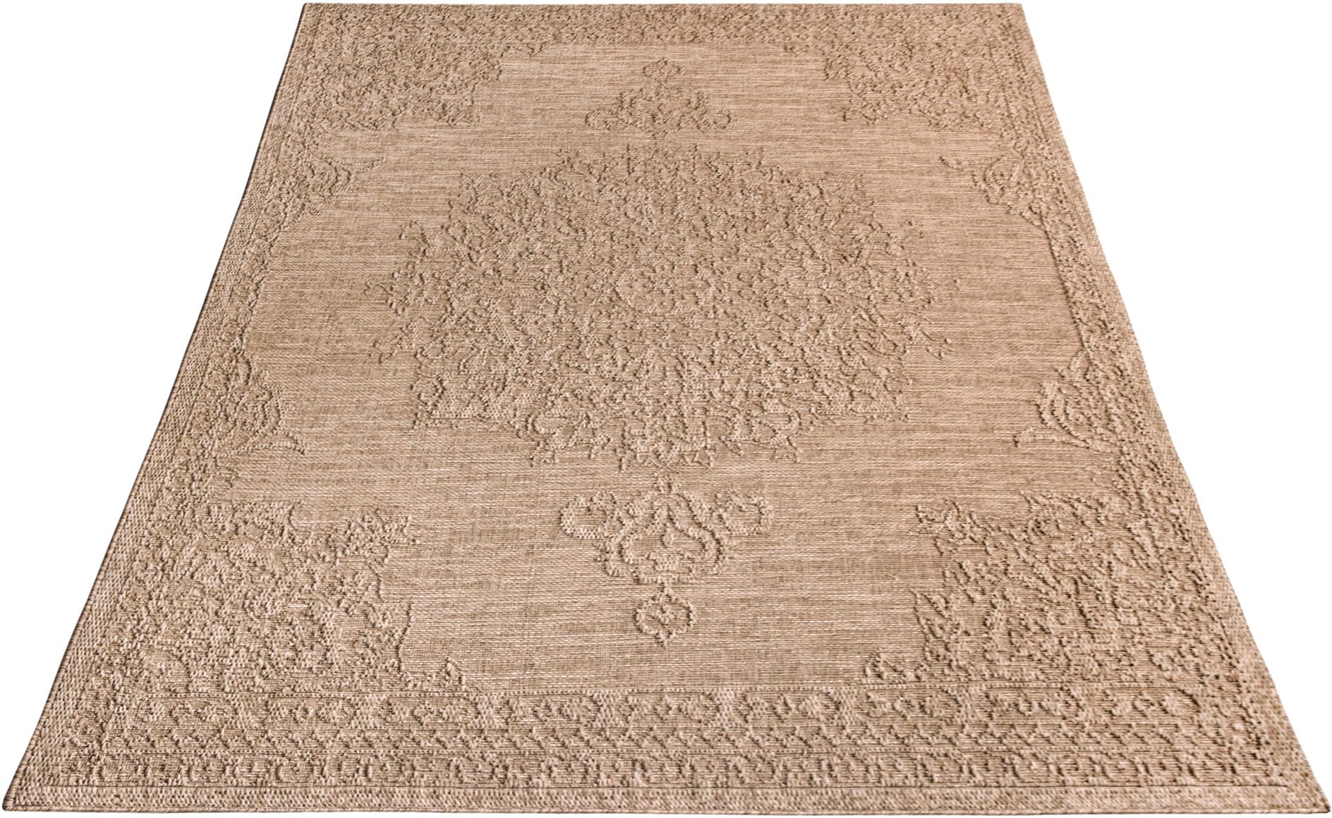 Paco Home Teppich »Rimini 412«, rechteckig, 4 mm Höhe, Flachgewebe, Uni Farben, Hoch-Tief Effekt, In- und Outdoor geeignet Paco Home Teppich »Rimini 412«, rechteckig, 4 mm Höhe, Flachgewebe, Uni Farben, Hoch-Tief Effekt, In- und Outdoor geeignet von PACO HOME