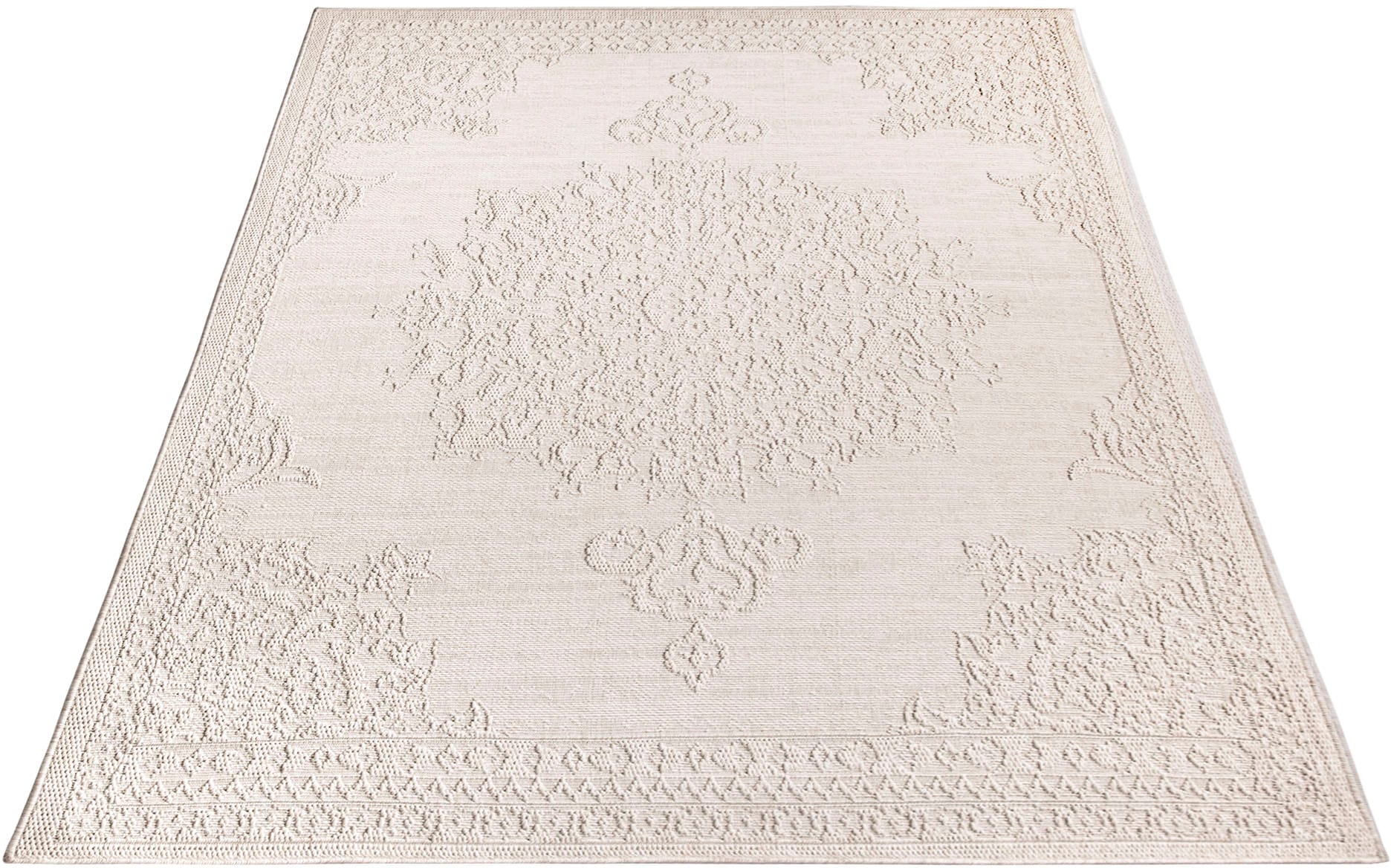 Paco Home Teppich »Rimini 412«, rechteckig, 4 mm Höhe, Flachgewebe, Uni Farben, Hoch-Tief Effekt, In- und Outdoor geeignet Paco Home Teppich »Rimini 412«, rechteckig, 4 mm Höhe, Flachgewebe, Uni Farben, Hoch-Tief Effekt, In- und Outdoor geeignet von PACO HOME
