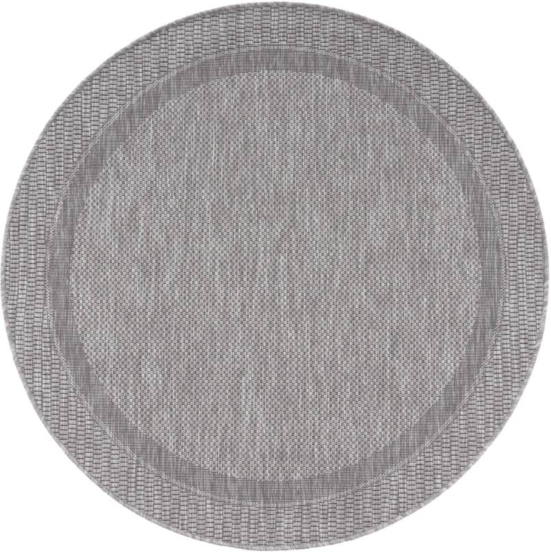 Paco Home Teppich »Roma 272«, rund, 4 mm Höhe, Flachgewebe, meliert, mit dezenter Bordüre, In- und Outdoor geeignet von PACO HOME
