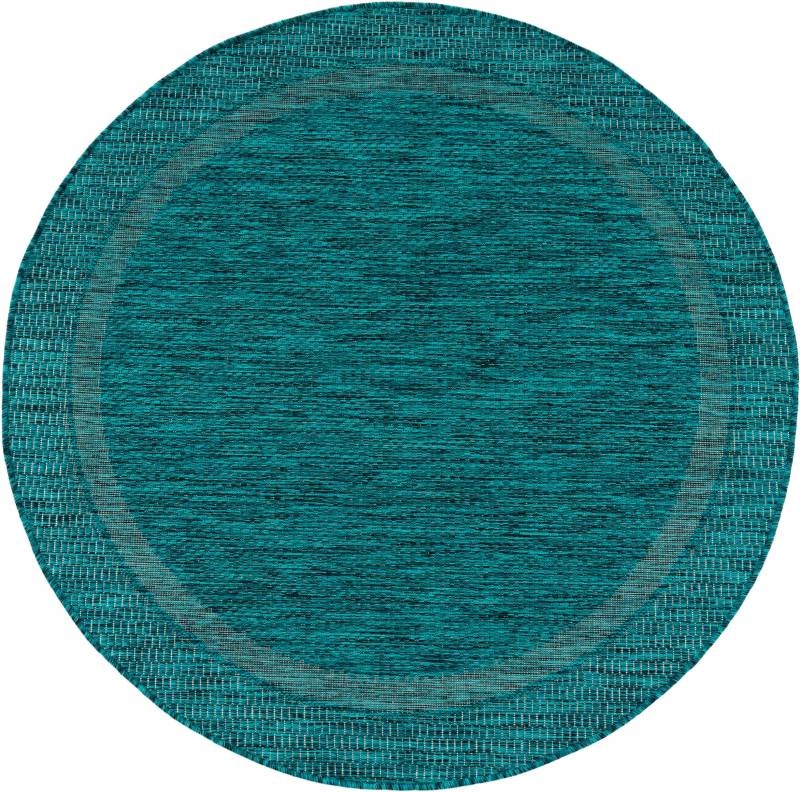 Paco Home Teppich »Roma 272«, rund, 4 mm Höhe, Flachgewebe, meliert, mit dezenter Bordüre, In- und Outdoor geeignet von PACO HOME