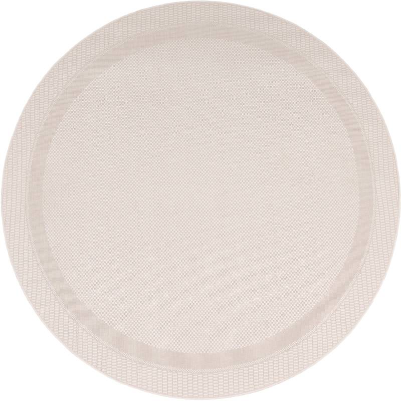 Paco Home Teppich »Roma 272«, rund, 4 mm Höhe, Flachgewebe, meliert, mit dezenter Bordüre, In- und Outdoor geeignet von PACO HOME