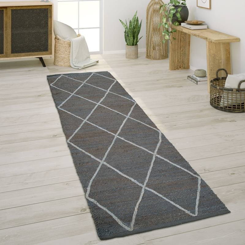 Paco Home Teppich »Skive 685«, rechteckig, 13 mm Höhe, handgeflochten, Rauten Muster, Naturfaser, auch als Läufer von PACO HOME