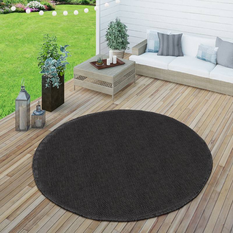 Paco Home Teppich »Timber 125«, rund, 4 mm Höhe, Flachgewebe, Sisal Optik, In- und Outdoor geeignet, Wohnzimmer von PACO HOME