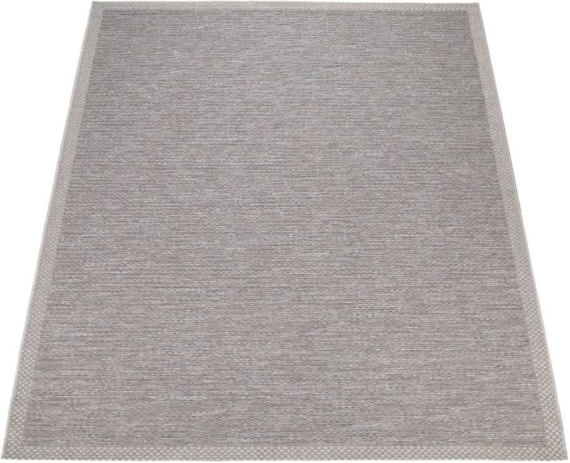 Paco Home Teppich »Vancouver 161«, rund, 4 mm Höhe, Flachgewebe, melierte Optik, mit Bordüre, In- und Outdoor geeignet von PACO HOME