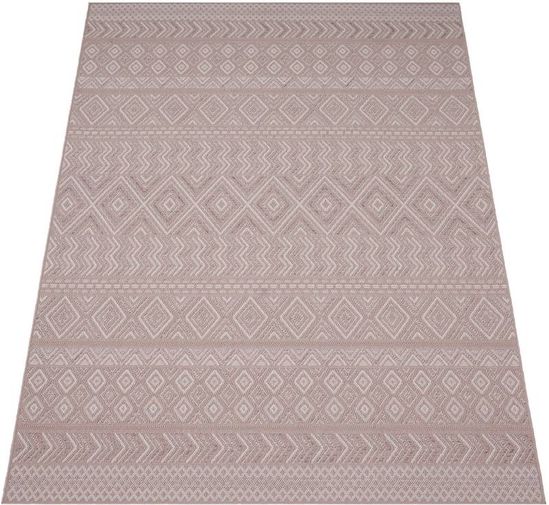 Paco Home Teppich »Vermont 190«, rechteckig, 4 mm Höhe, Flachgewebe, modernes Design mit Rauten, gesteift, Outdoor geeignet von PACO HOME