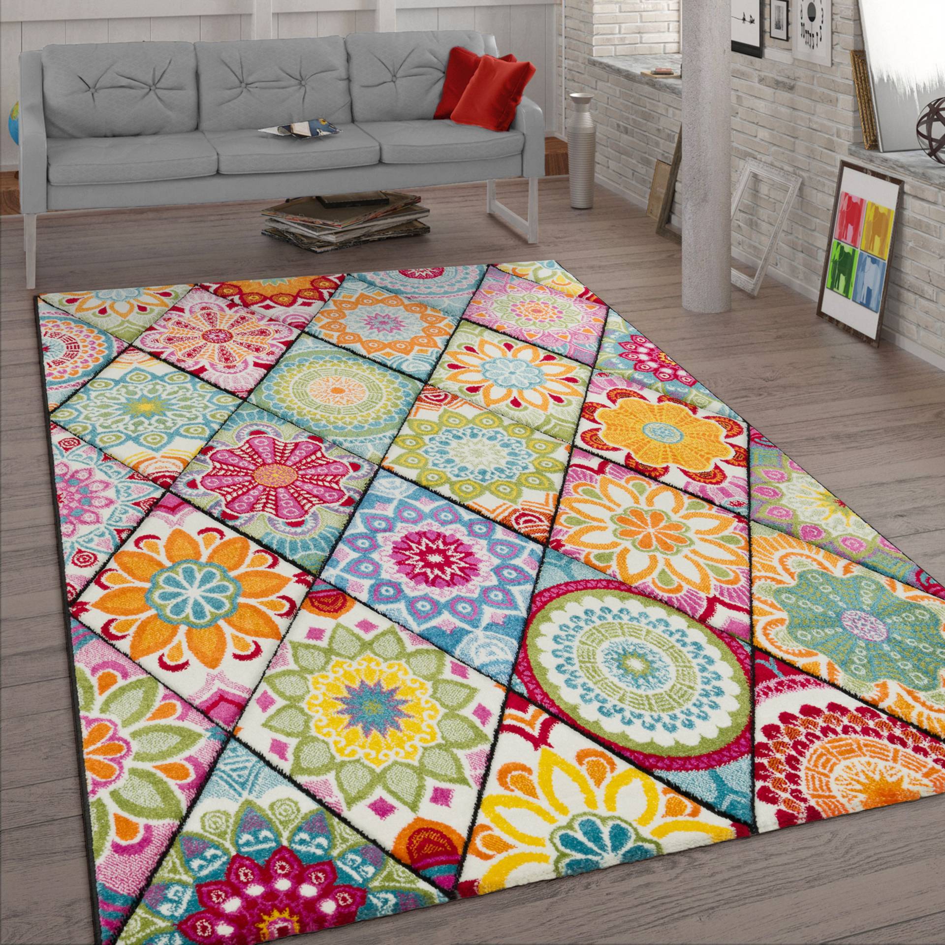 Paco Home Teppich »Vistoso 631«, rechteckig, 17 mm Höhe, Kurzflor, 3D-Design, modernes retro Motiv Paco Home Teppich »Vistoso 631«, rechteckig, 17 mm Höhe, Kurzflor, 3D-Design, modernes retro Motiv von PACO HOME