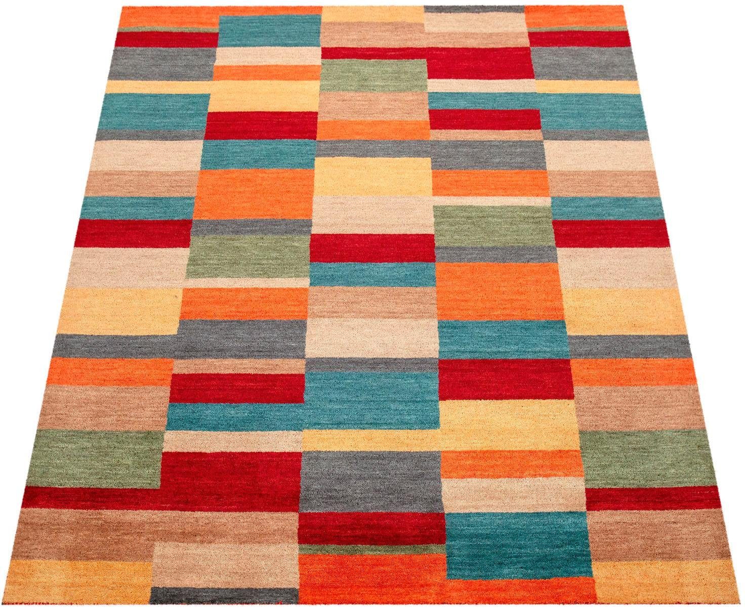 Paco Home Wollteppich »Gabbeh 305«, rechteckig, 14 mm Höhe, Kurzflor, handgewebt, reine Wolle, Gabbeh-Stil, Patchwork Design Paco Home Wollteppich »Gabbeh 305«, rechteckig, 14 mm Höhe, Kurzflor, handgewebt, reine Wolle, Gabbeh-Stil, Patchwork Design von PACO HOME