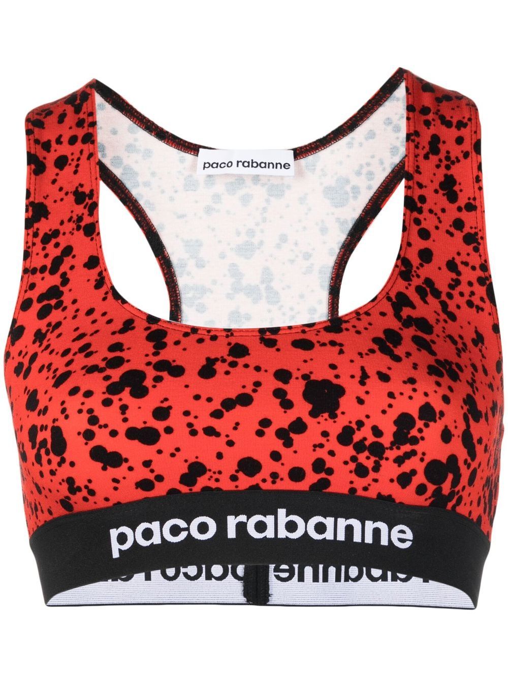 Rabanne abstract-print bralette top - Red von Rabanne