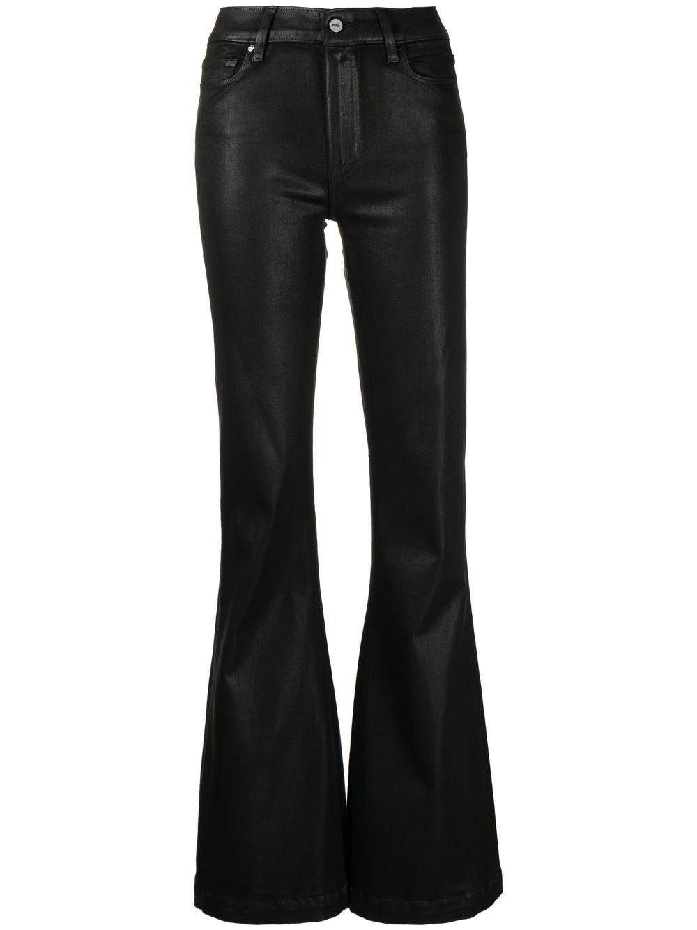 PAIGE Genevieve coated flared jeans - Black von PAIGE