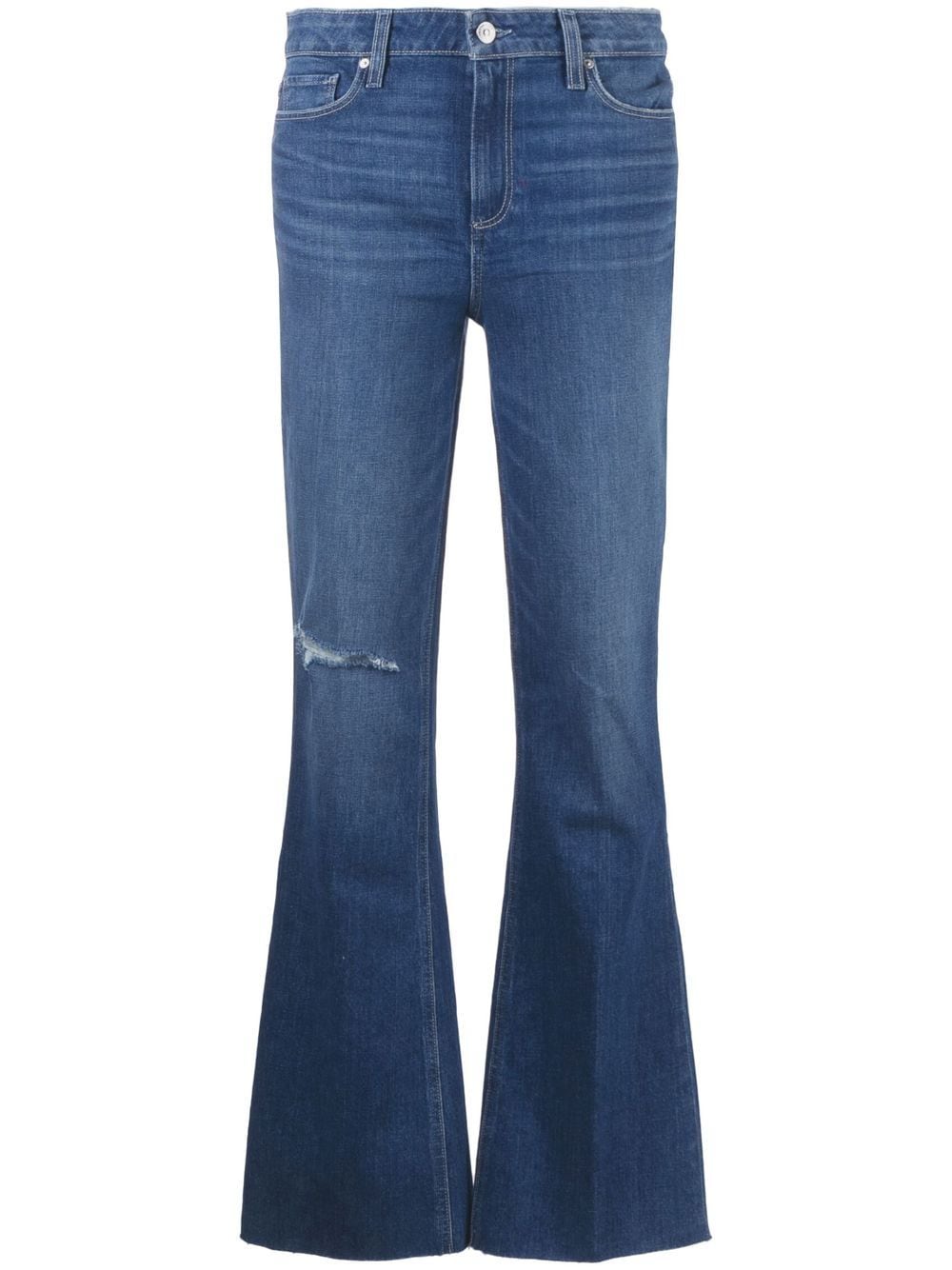 PAIGE bootcut distressed jeans - Blue von PAIGE