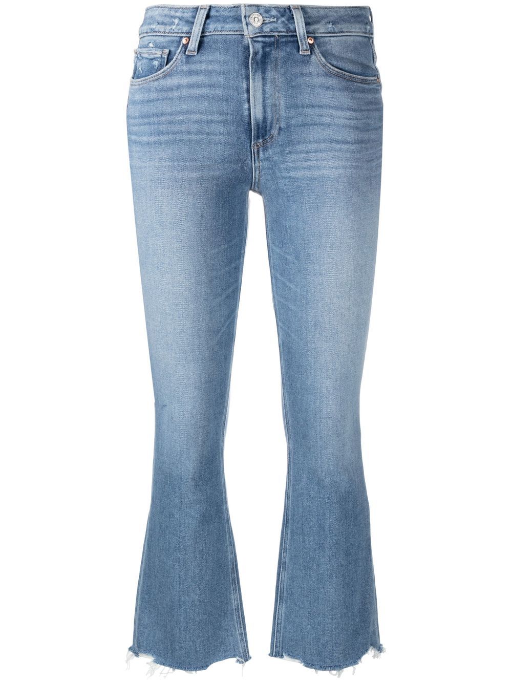 PAIGE distressed-effect flared jeans - Blue von PAIGE