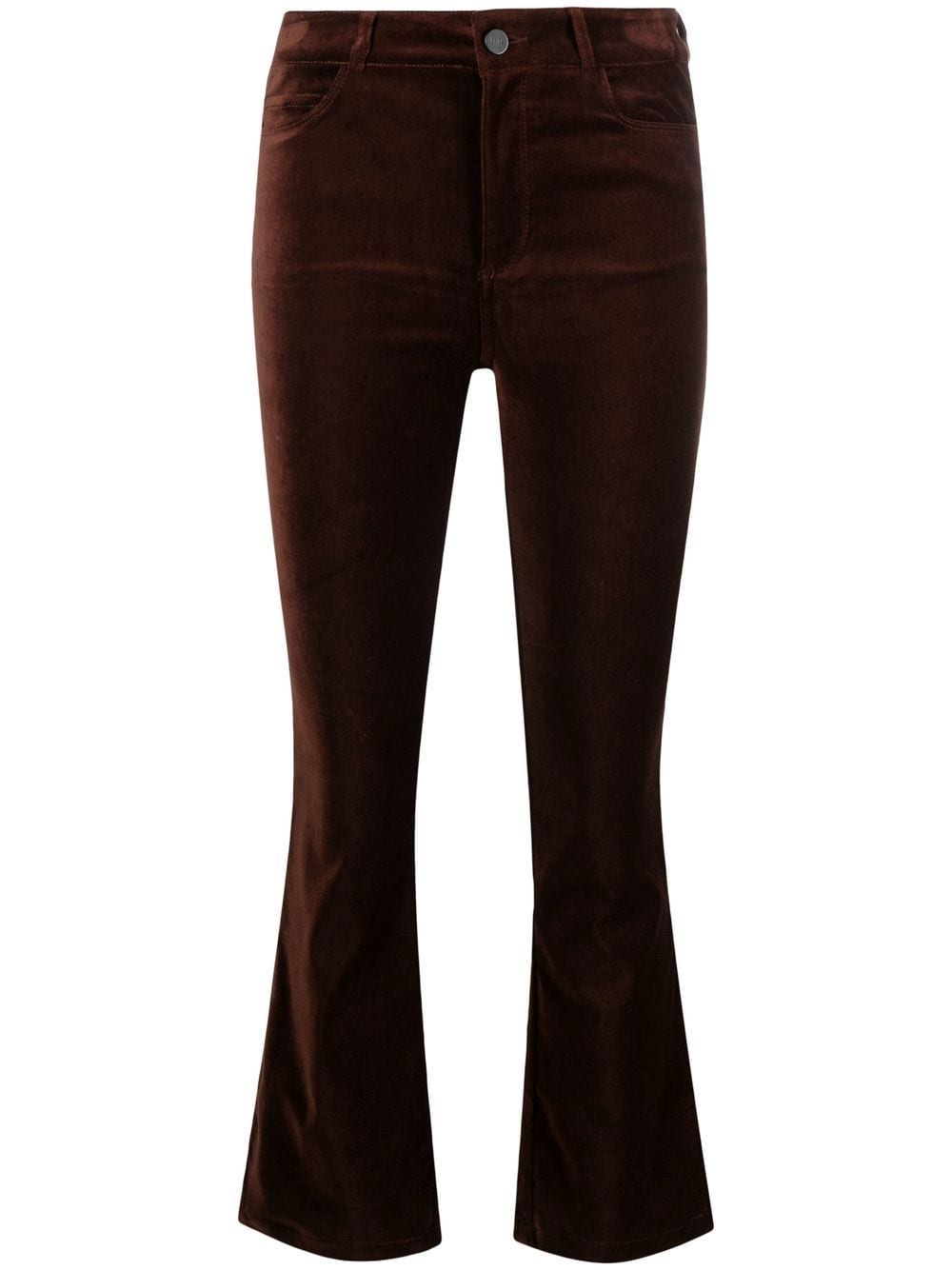 PAIGE flared cropped trousers - Brown von PAIGE
