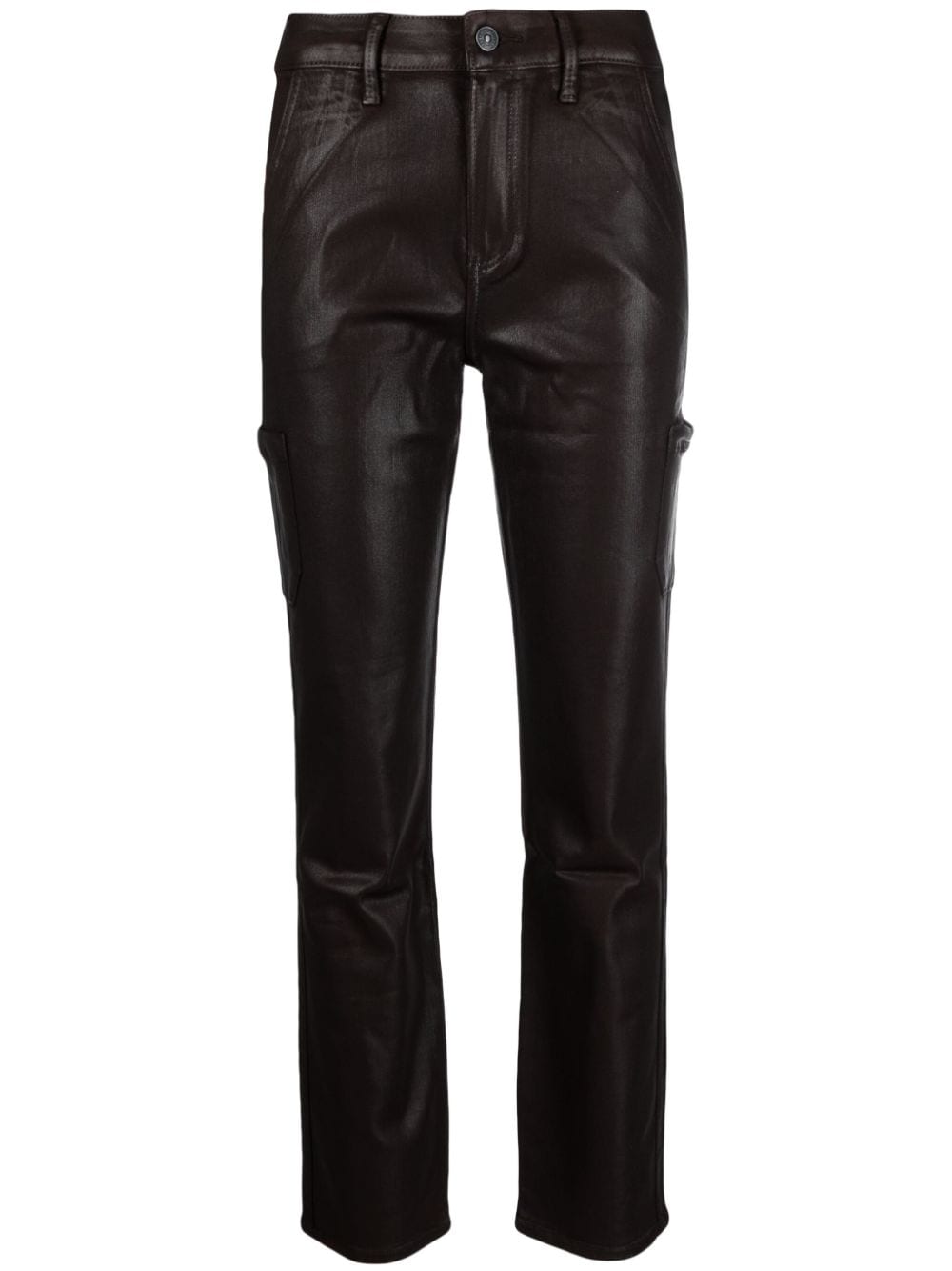 PAIGE logo-patch tapered trousers - Brown von PAIGE