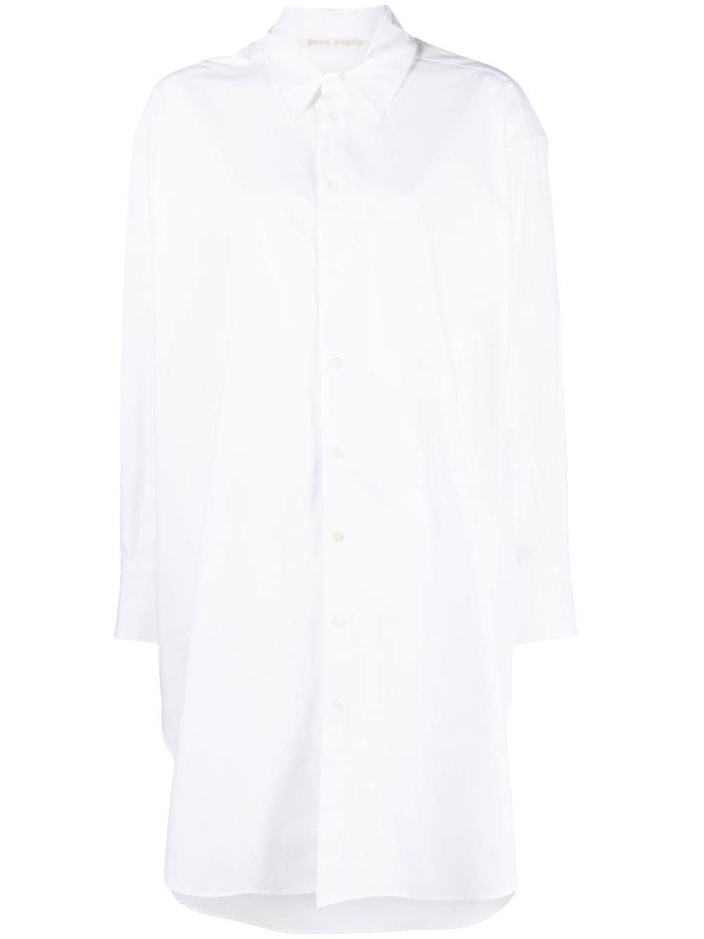 Palm Angels rhinestone logo shirt dress - White von Palm Angels