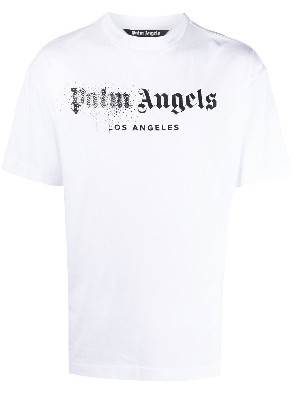 Palm Angels rhinestone sprayed logo-print T-shirt - White von Palm Angels