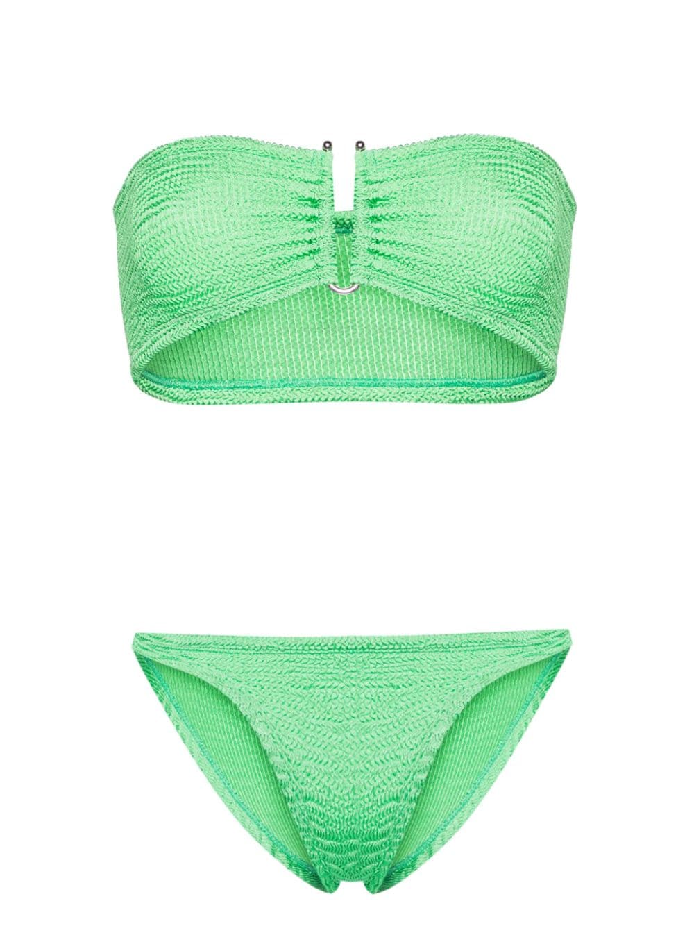 PARAMIDONNA Frida wrinkled-effect bandeau bikini - Green von PARAMIDONNA
