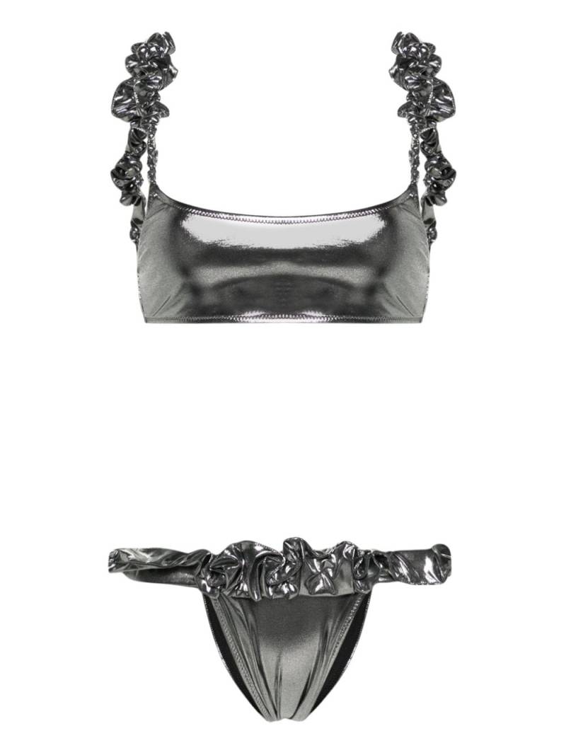 PARAMIDONNA Mimi metallic-finish bikini set - Silver von PARAMIDONNA