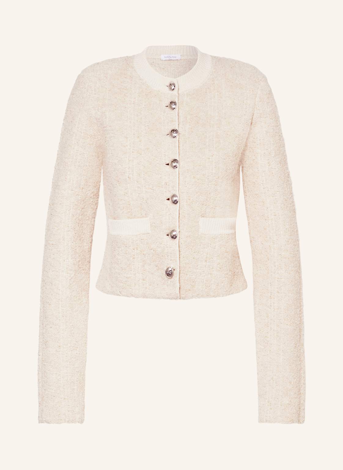 Patrizia Pepe Bouclé-Jacke Mit Glitzergarn beige Patrizia Pepe Bouclé-Jacke Mit Glitzergarn beige von PATRIZIA PEPE
