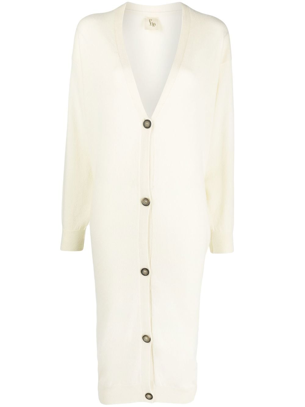PAULA V-neck cashmere cardi-coat - White von PAULA